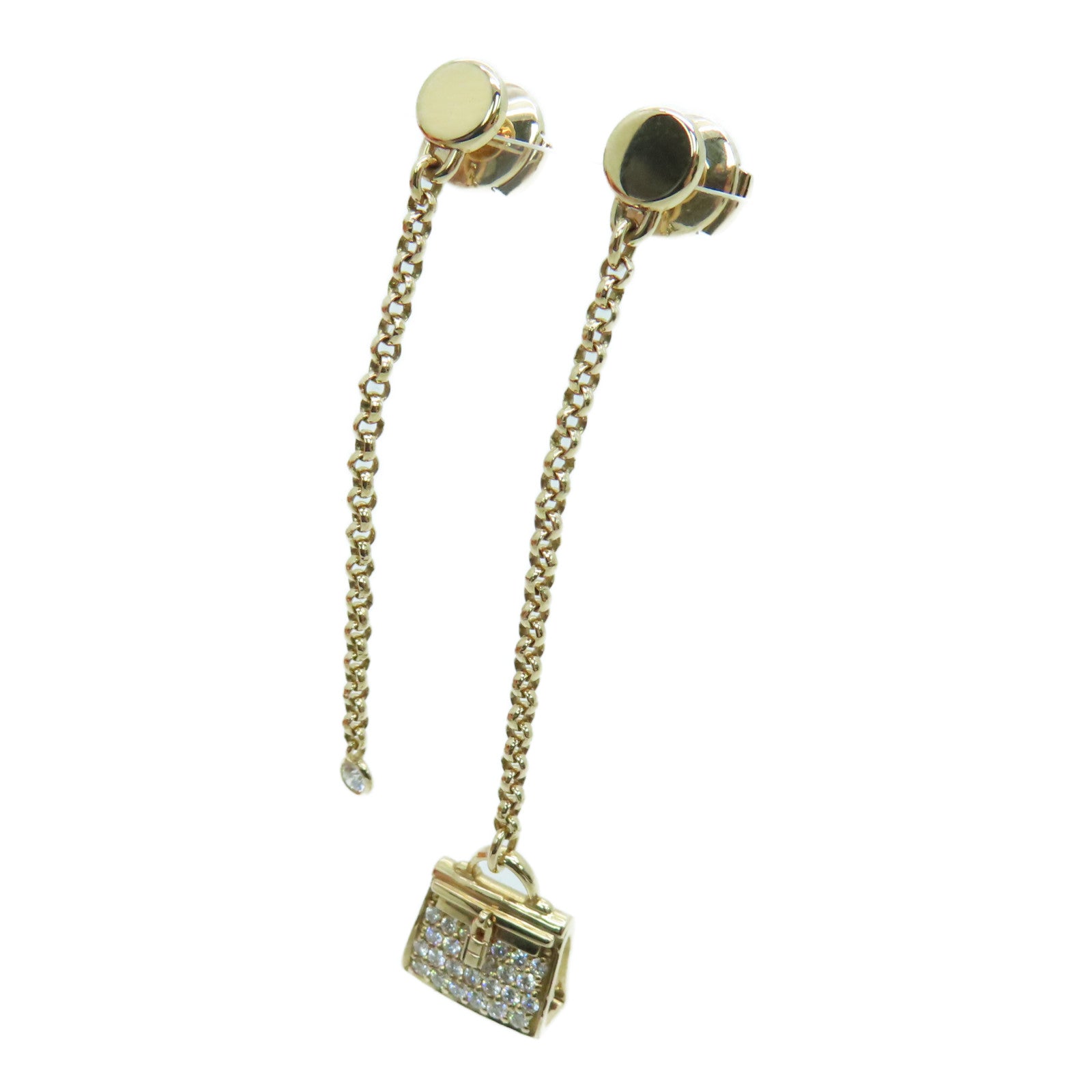 HERMES 18K玫瑰金Hermes Orellies Chaine Amulet耳环