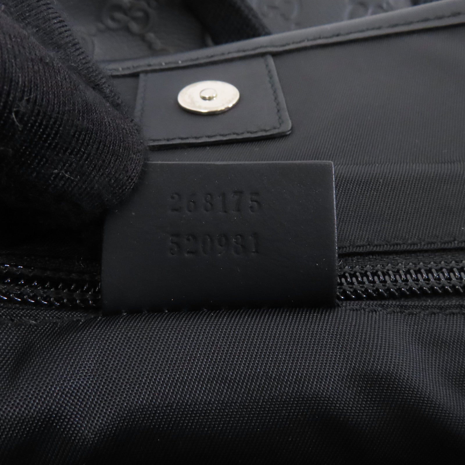 GUCCI 【激減優惠】牛皮皮革Shoulder Tote銀扣肩背袋/手挽袋黑色