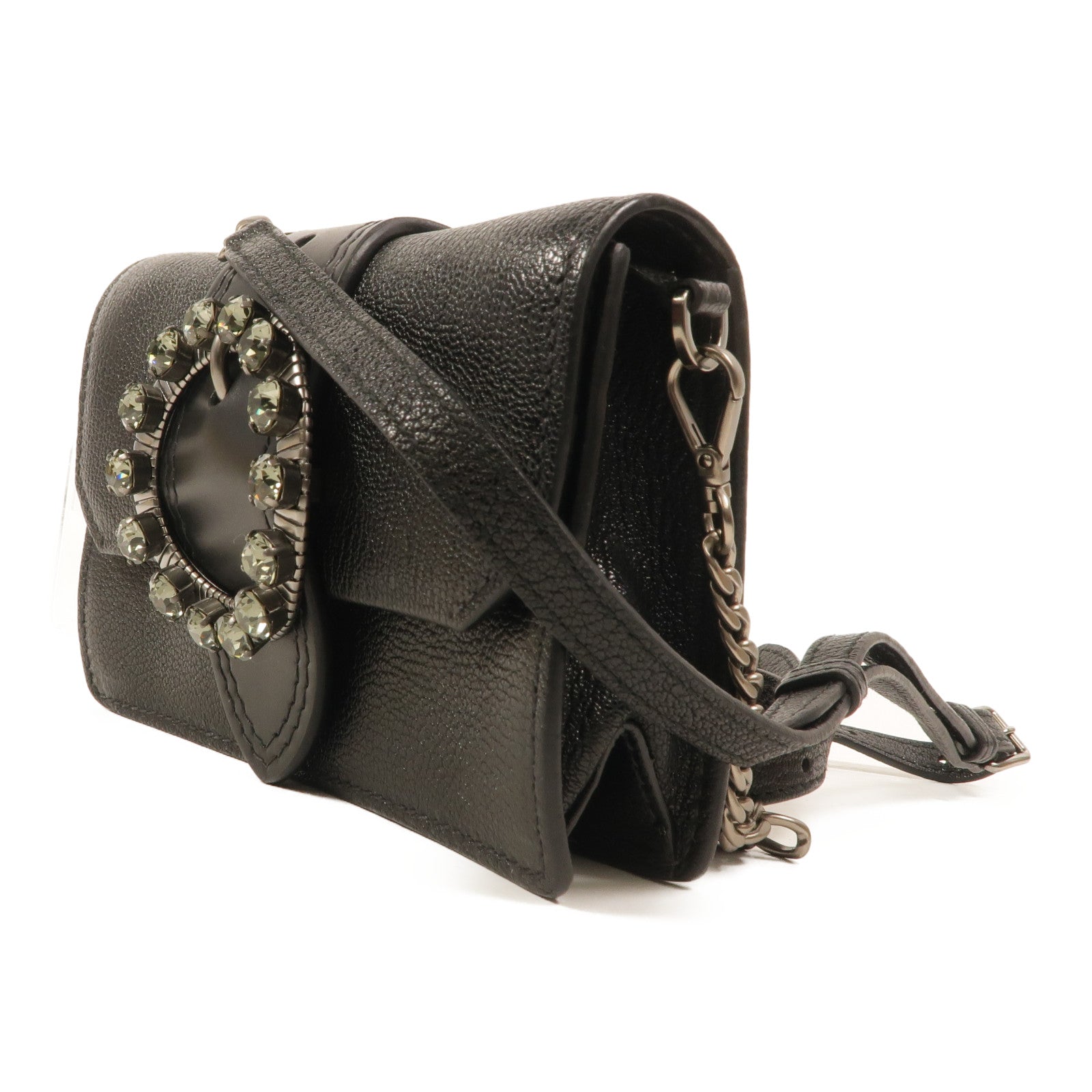 Miu Miu 牛皮皮革Chain Shoulder Bag鏈帶肩背袋