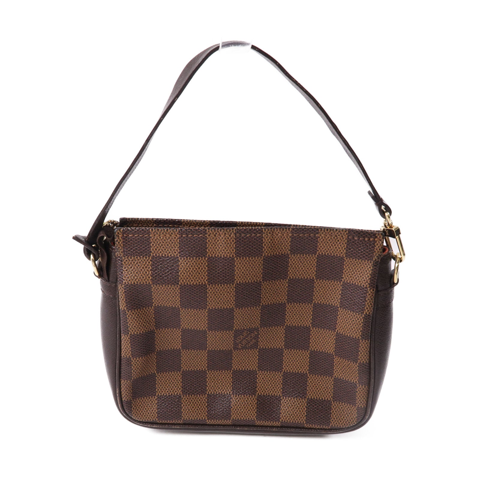 LOUIS VUITTON Damier Trousse Makeup Pouch金扣手挽袋啡色