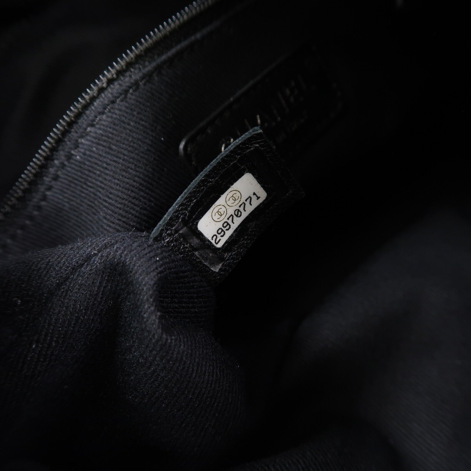 CHANEL 帆布Deauville Drawsting Bucket鏈帶肩背袋