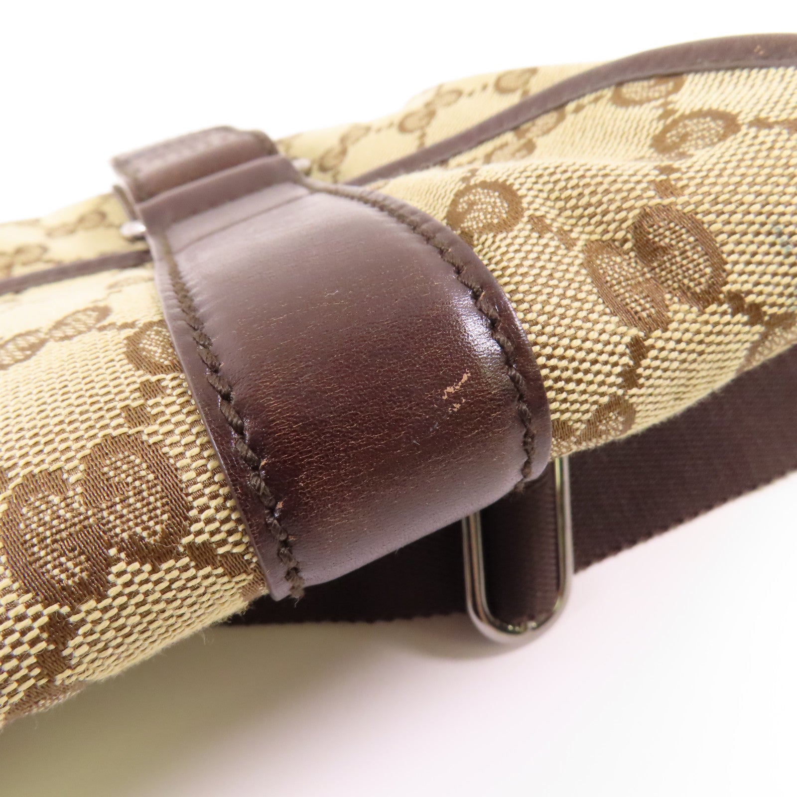 GUCCI 帆布Waist Bag銀扣腰包