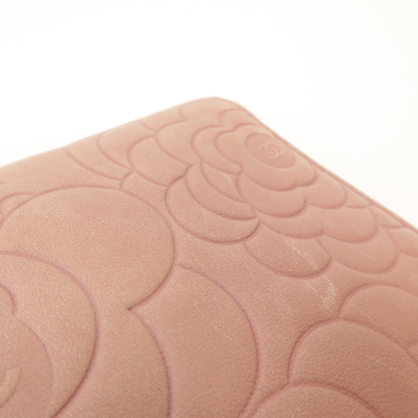 CHANEL 【激減優惠】羊皮皮革Long Wallet銀扣長錢包粉紅色