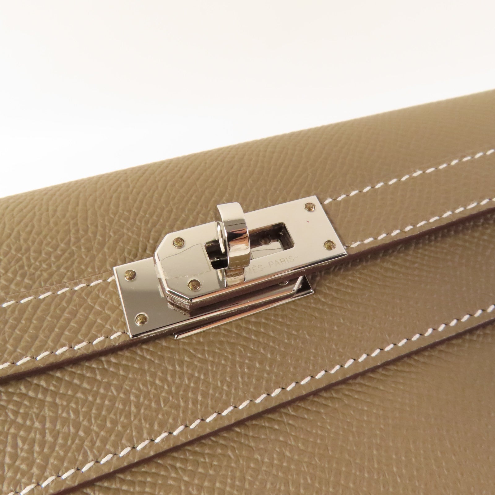 HERMES PHW Kelly To Go Shoulder Bag Epsom Leather Etoupe