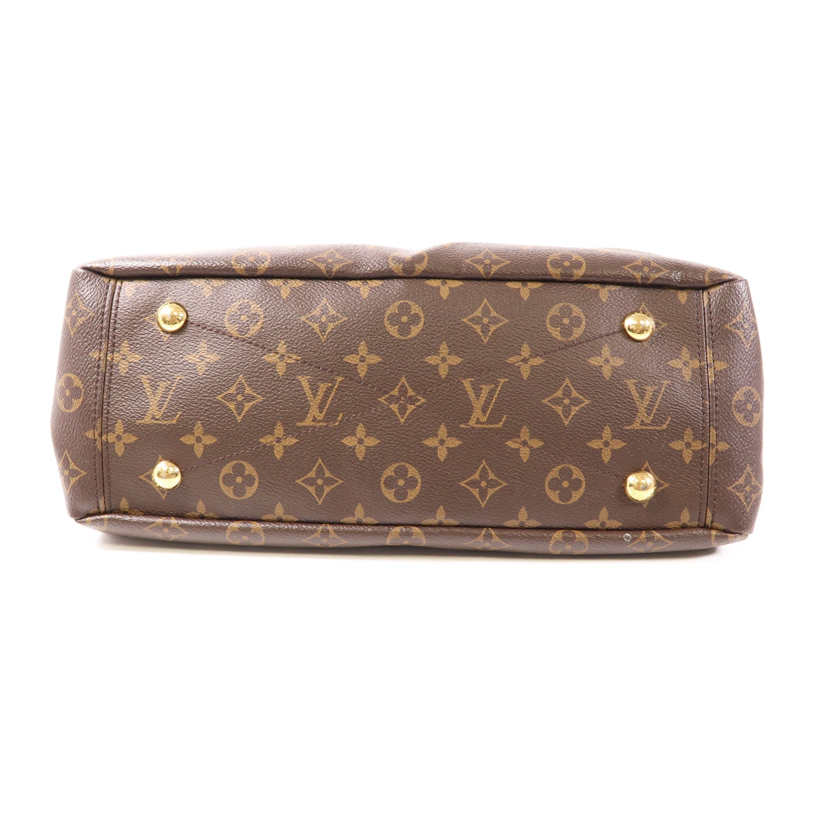 LOUIS VUITTON Monogram Pallas金扣手挽肩背兩用袋棕色/紅色