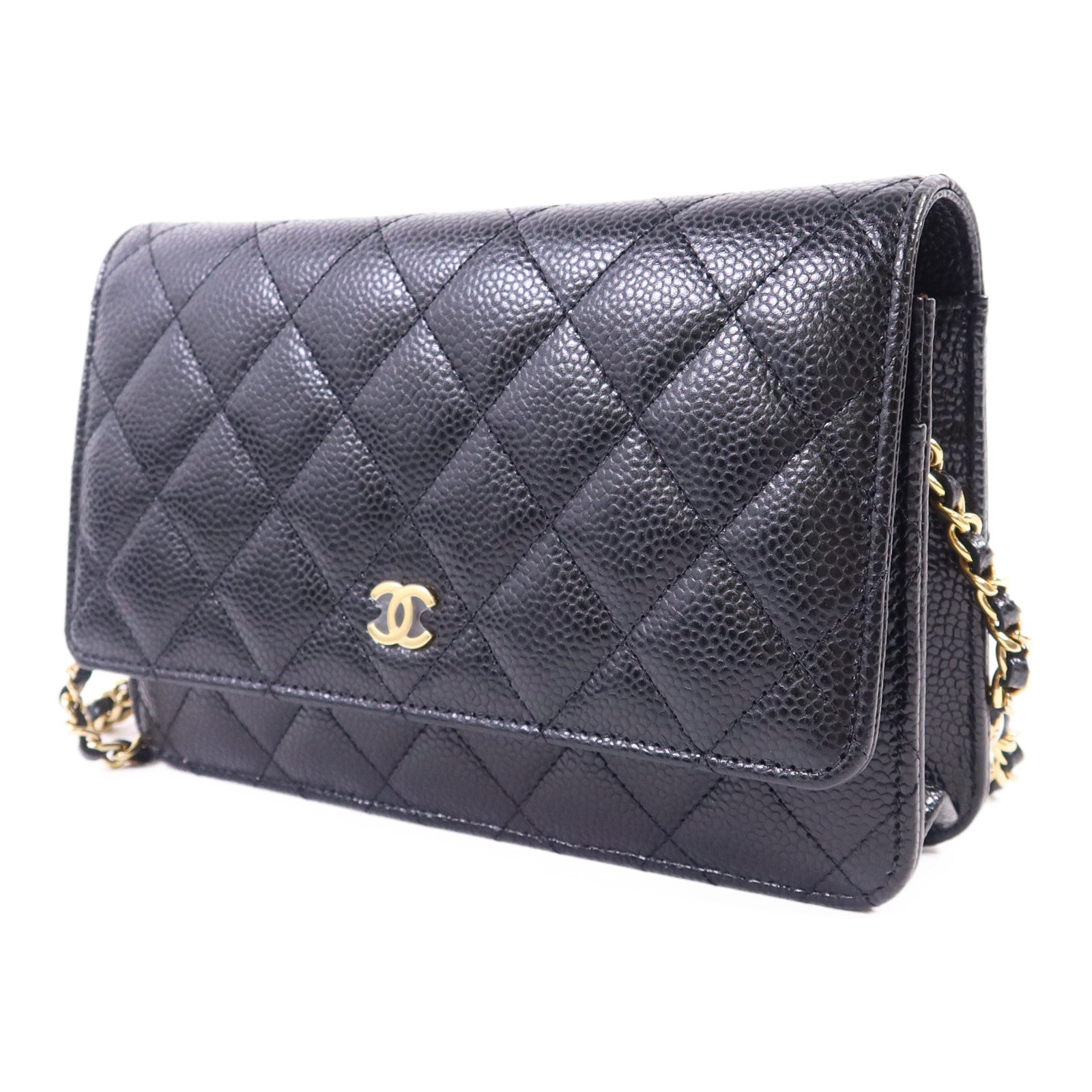 CHANEL 牛皮皮革WOC Wallet On Chain金扣鏈帶肩背袋