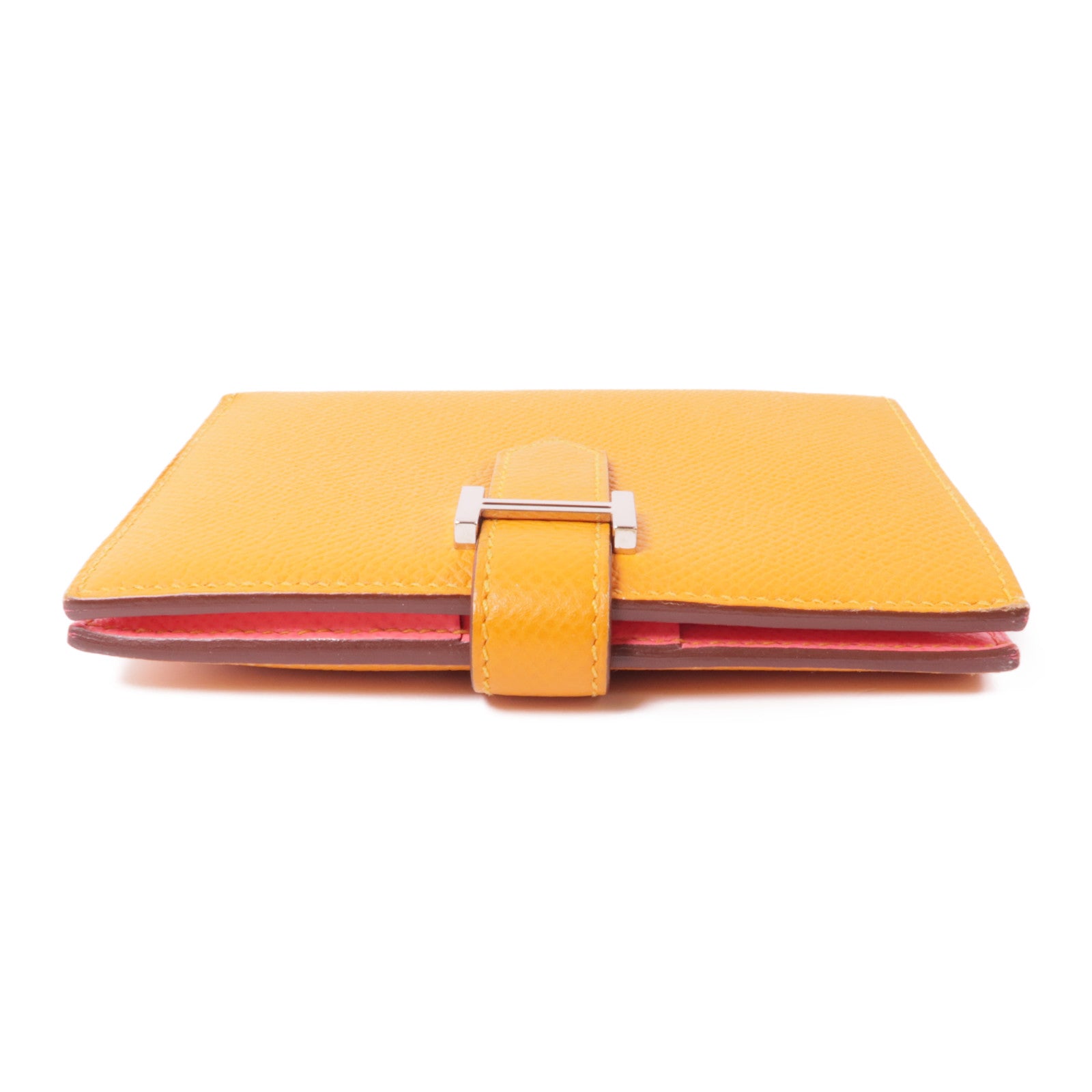 HERMES PHW Bearn Wallet Epsom Leather Orange