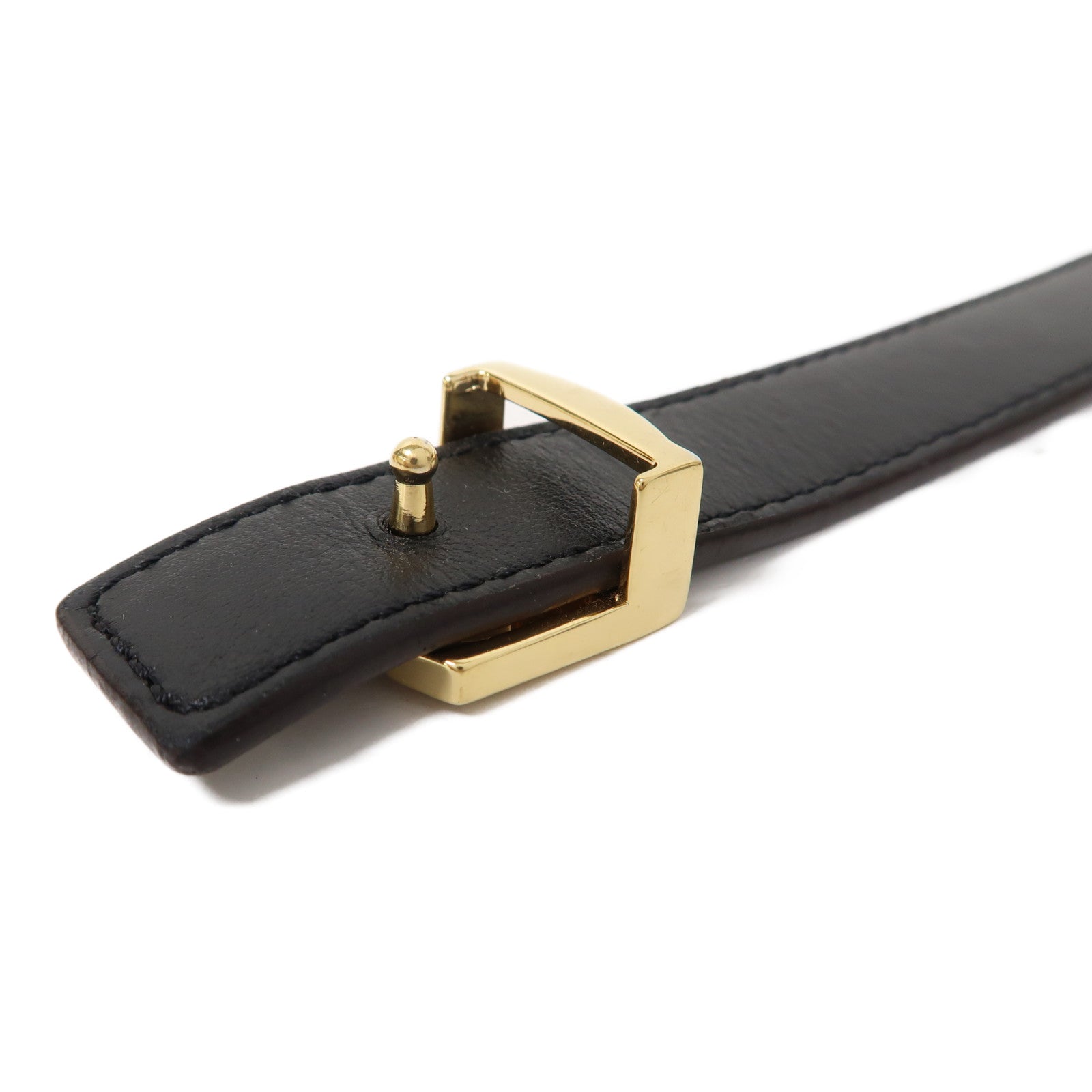LOUIS VUITTON Monogram Belt 80cm金扣皮帶啡色