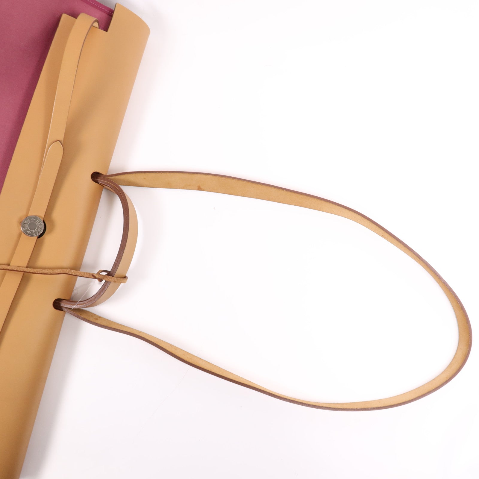 HERMES 帆布Herbag 50銀扣手挽肩背兩用袋Tosca