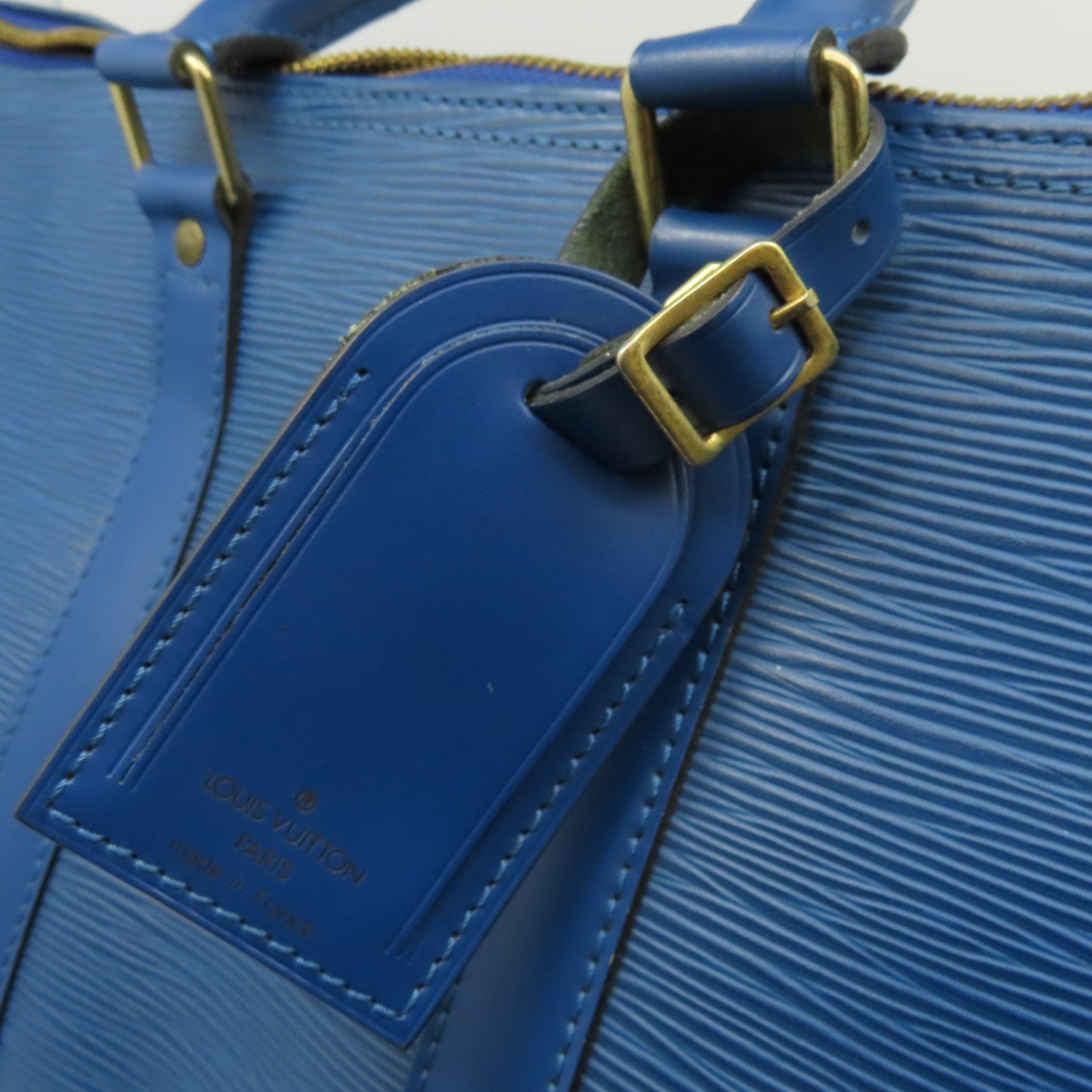 LOUIS VUITTON 【激減優惠】Epi Keepall 45金扣波士頓包藍色