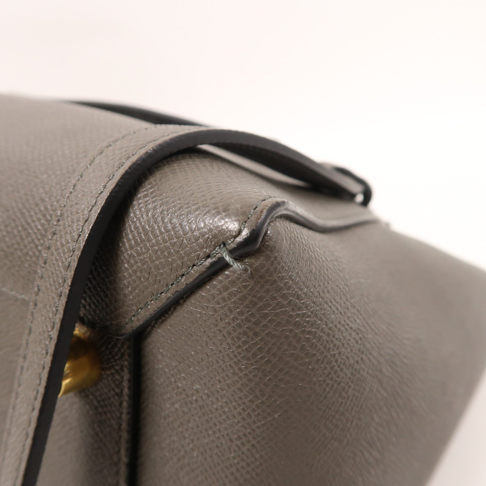 CELINE GHW Belt Bag 2 Way Shoulder Bag Handbag FAT1221 Calfskin Leather Gray