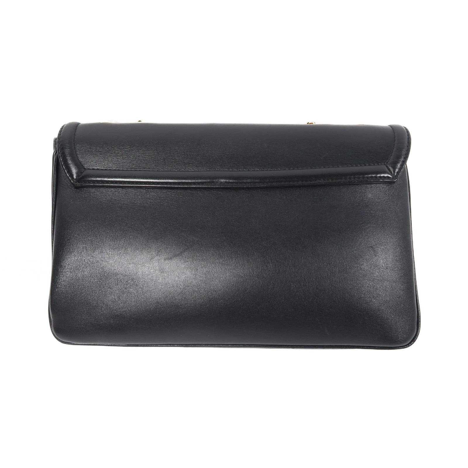 GUCCI 牛皮皮革Shoulder Bag金扣鏈帶肩背袋黑色