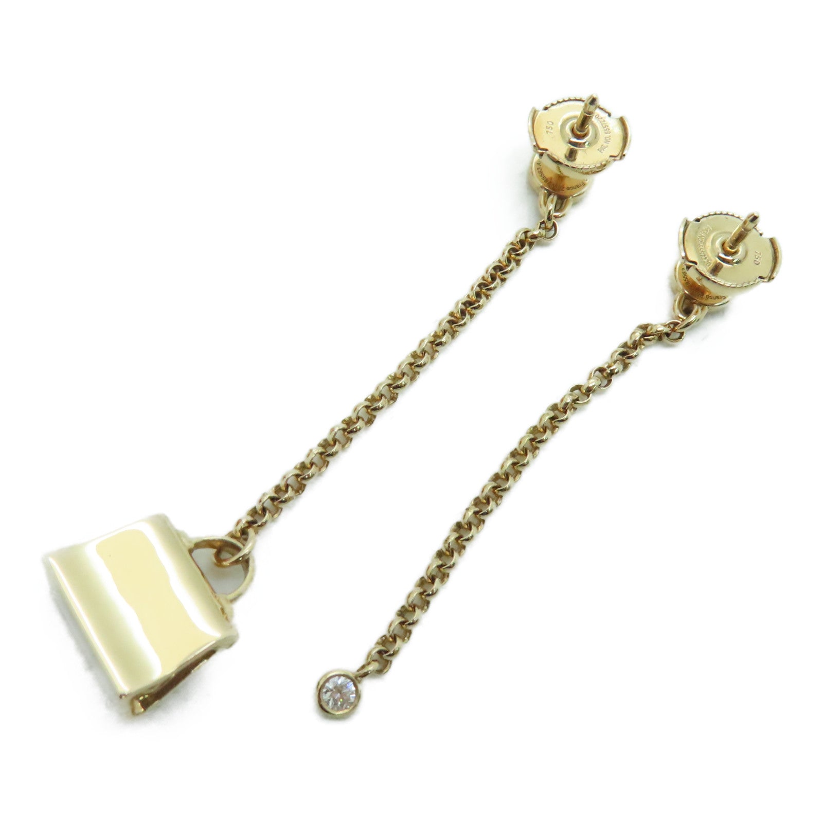 HERMES 18K玫瑰金Hermes Orellies Chaine Amulet耳环