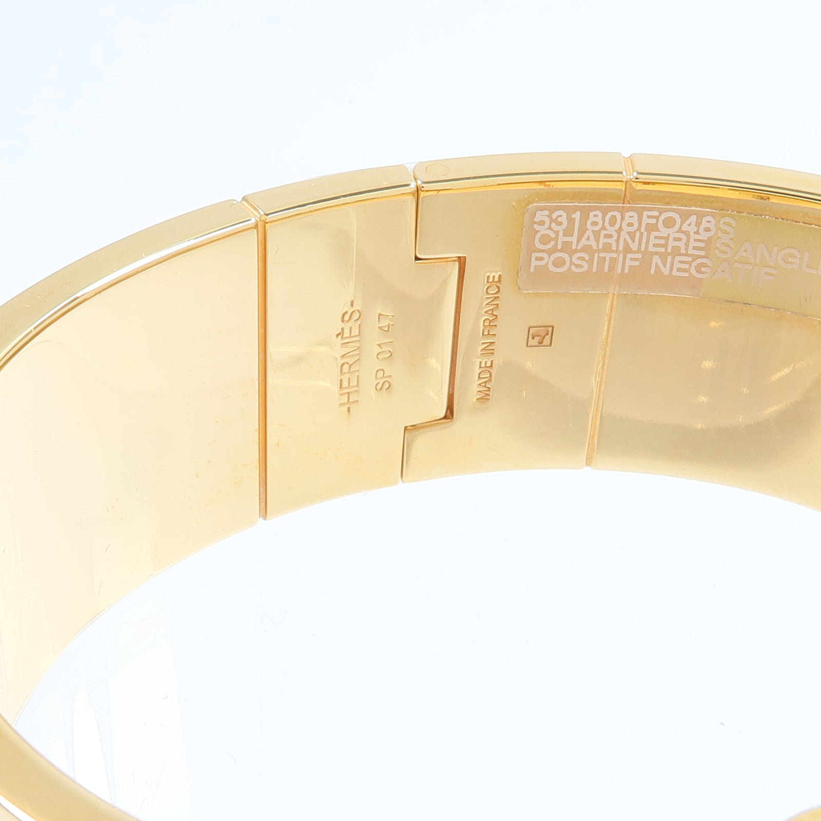 HERMES 金屬/琺瑯Charniere Wide Bangle手鐲