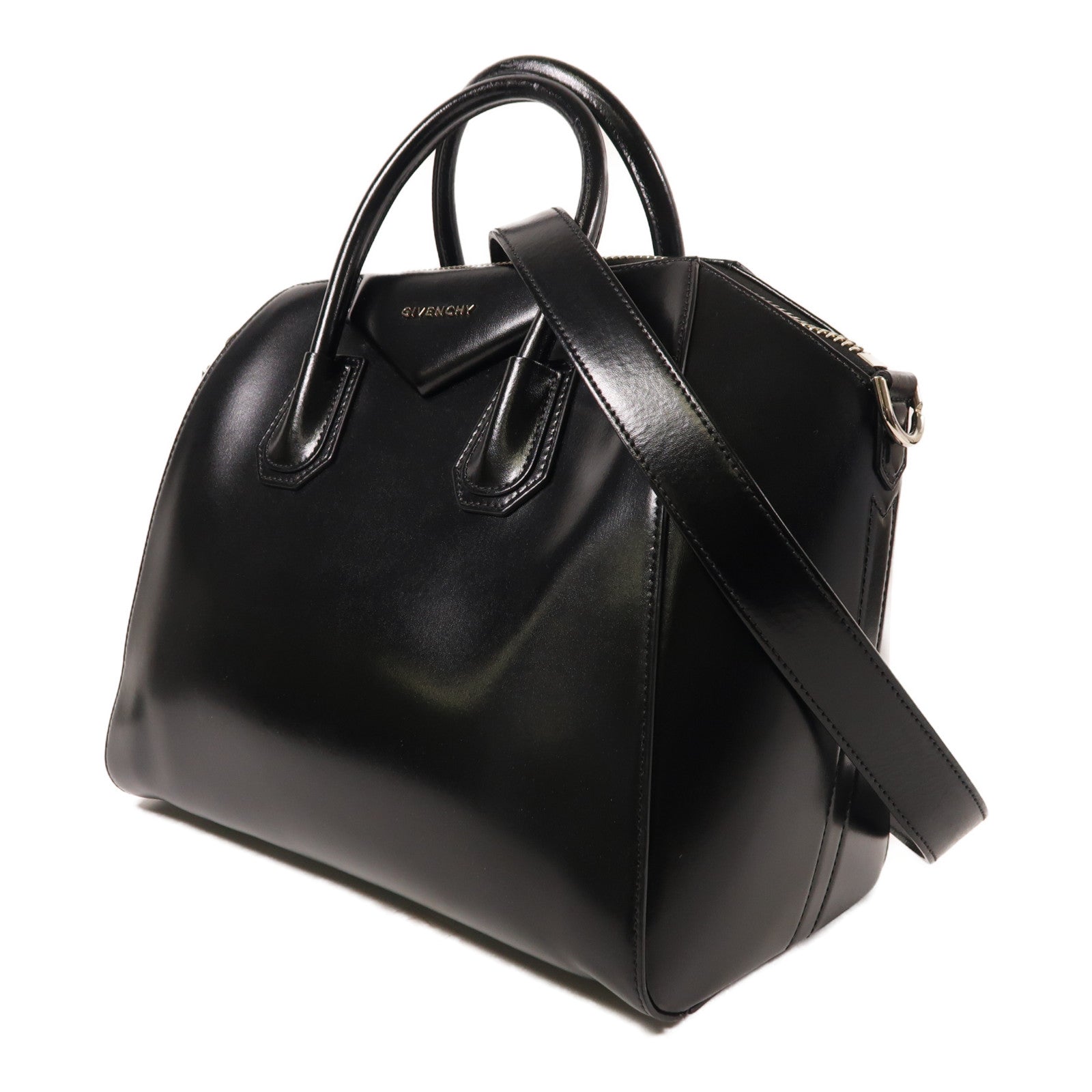 GIVENCHY 牛皮皮革Antigona銀扣手挽肩背兩用袋