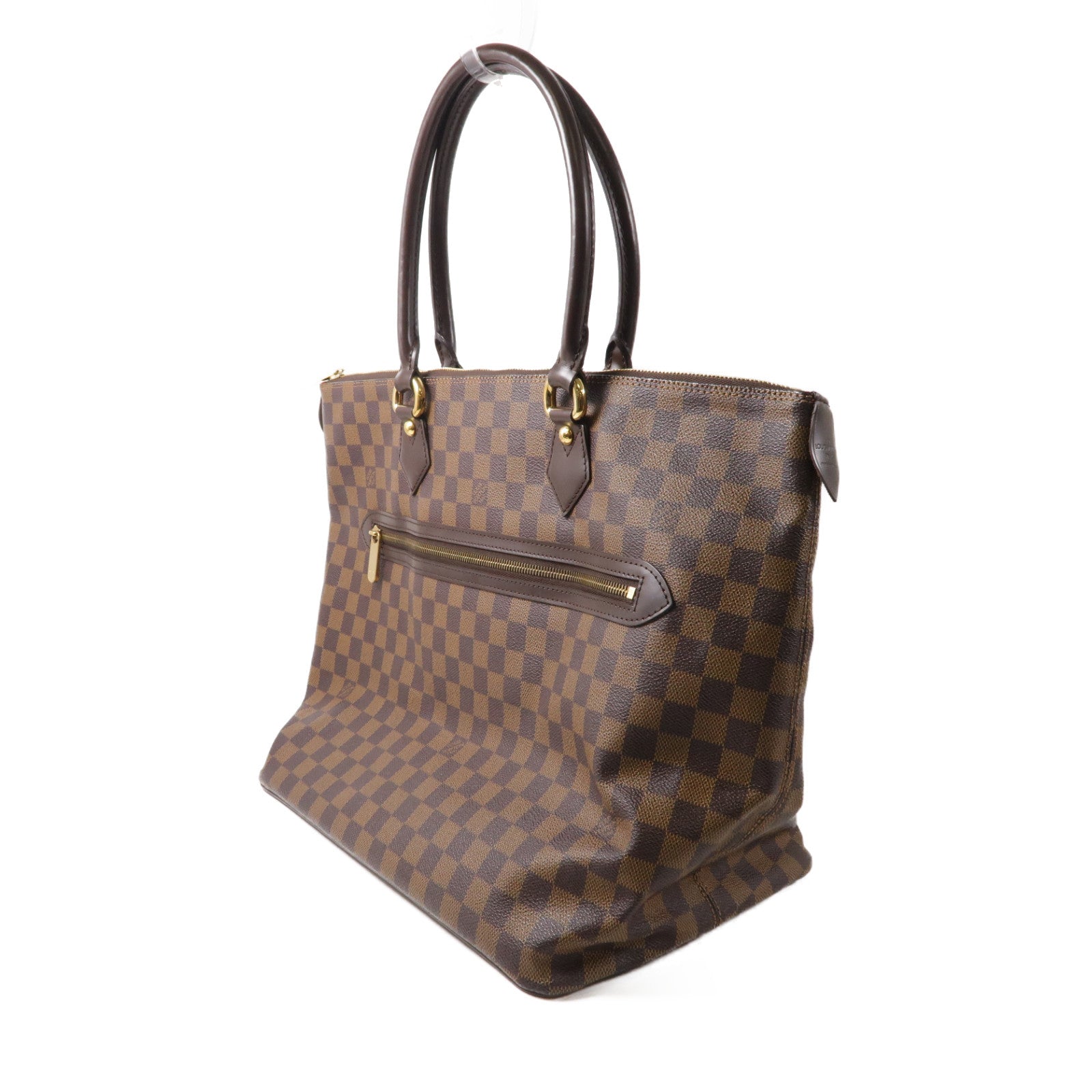 LOUIS VUITTON Damier Saleya GM金扣手挽袋啡色
