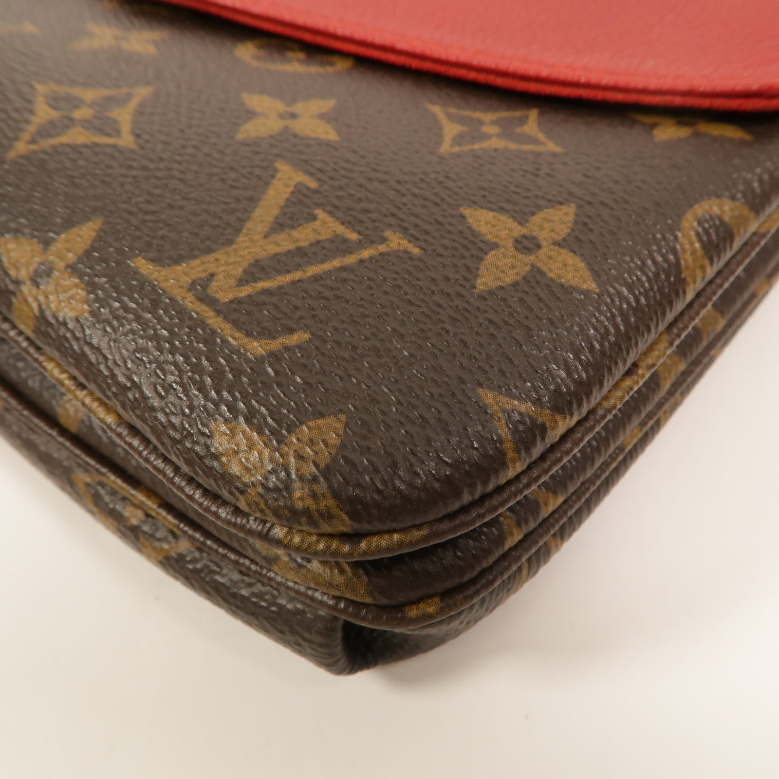 LOUIS VUITTON Monogram/牛皮皮革Twice肩背袋