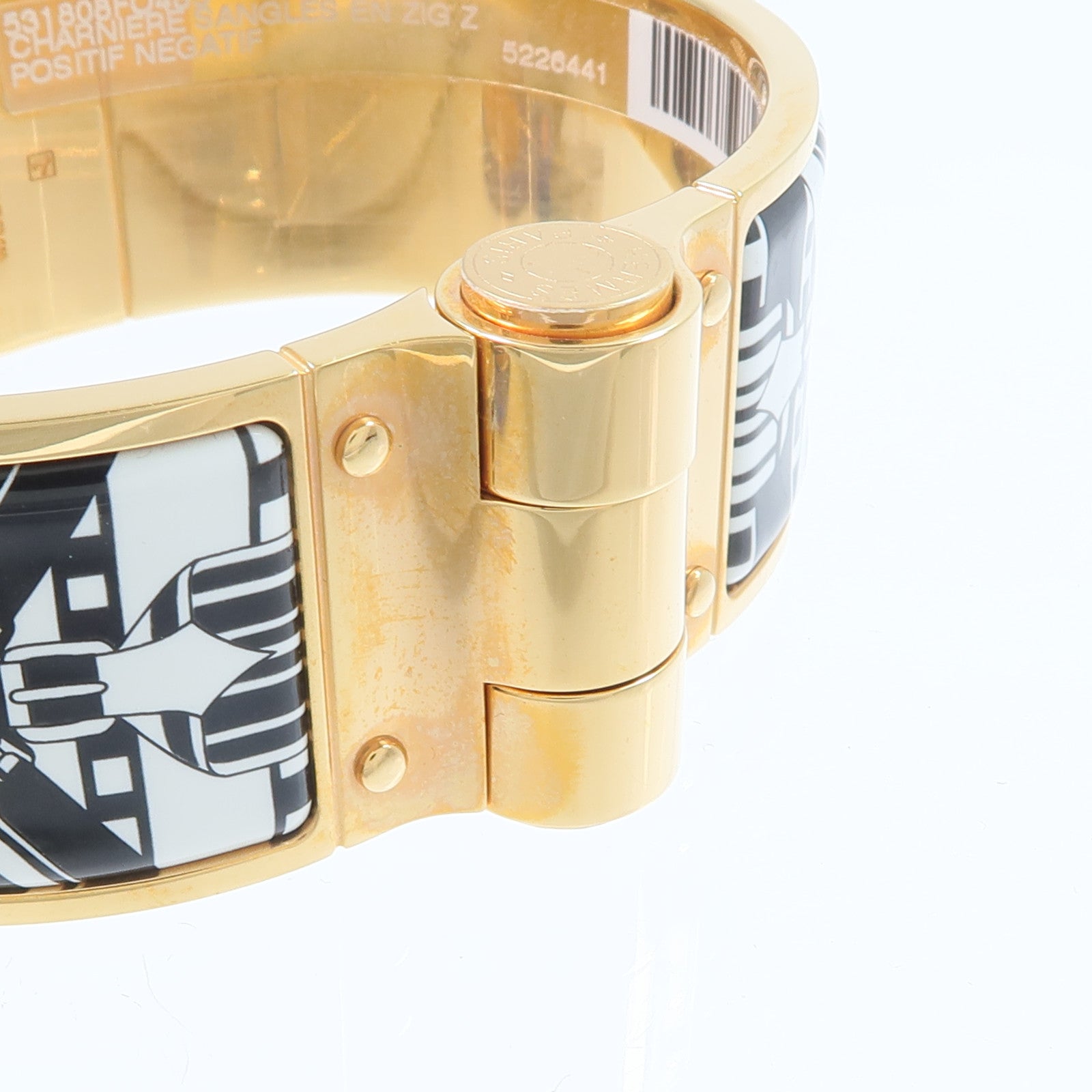 HERMES 金屬/琺瑯Charniere Wide Bangle手鐲