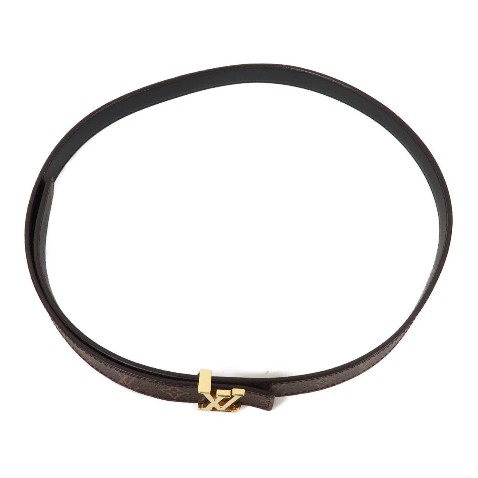 LOUIS VUITTON Monogram Belt 80cm金扣皮帶啡色