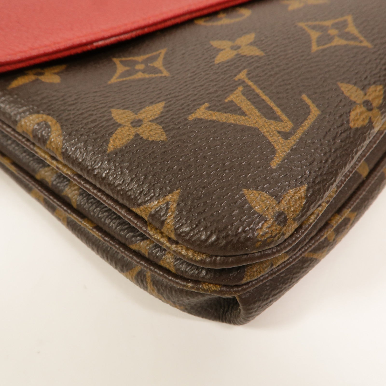 LOUIS VUITTON Monogram/牛皮皮革Twice肩背袋