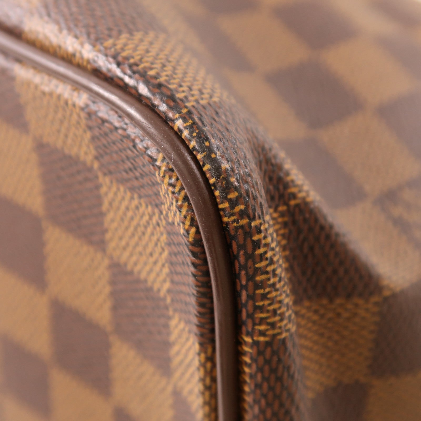 LOUIS VUITTON Damier Saleya MM金扣肩背袋/手挽袋棕色