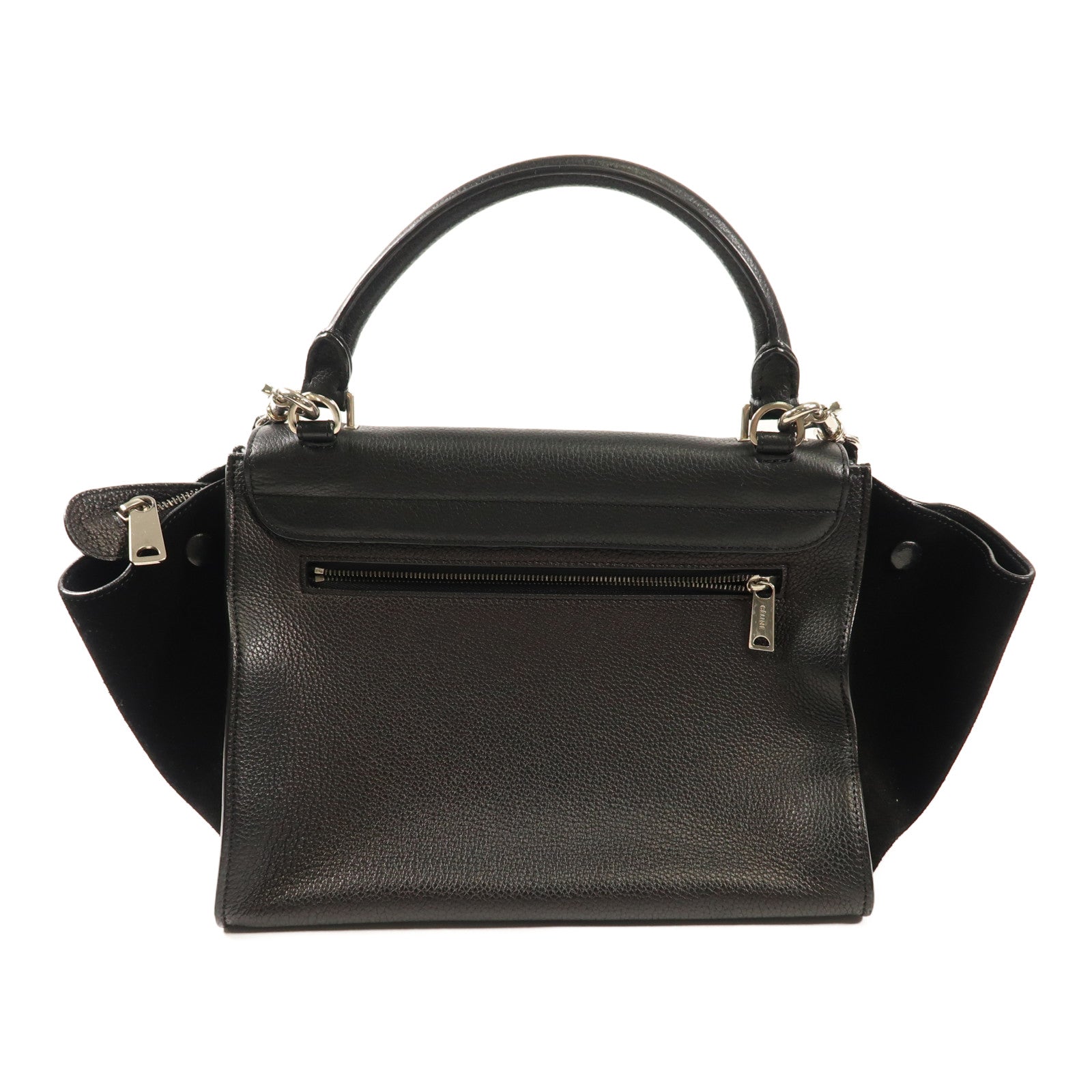 CELINE 牛皮皮革Trapeze銀扣手挽肩背兩用袋