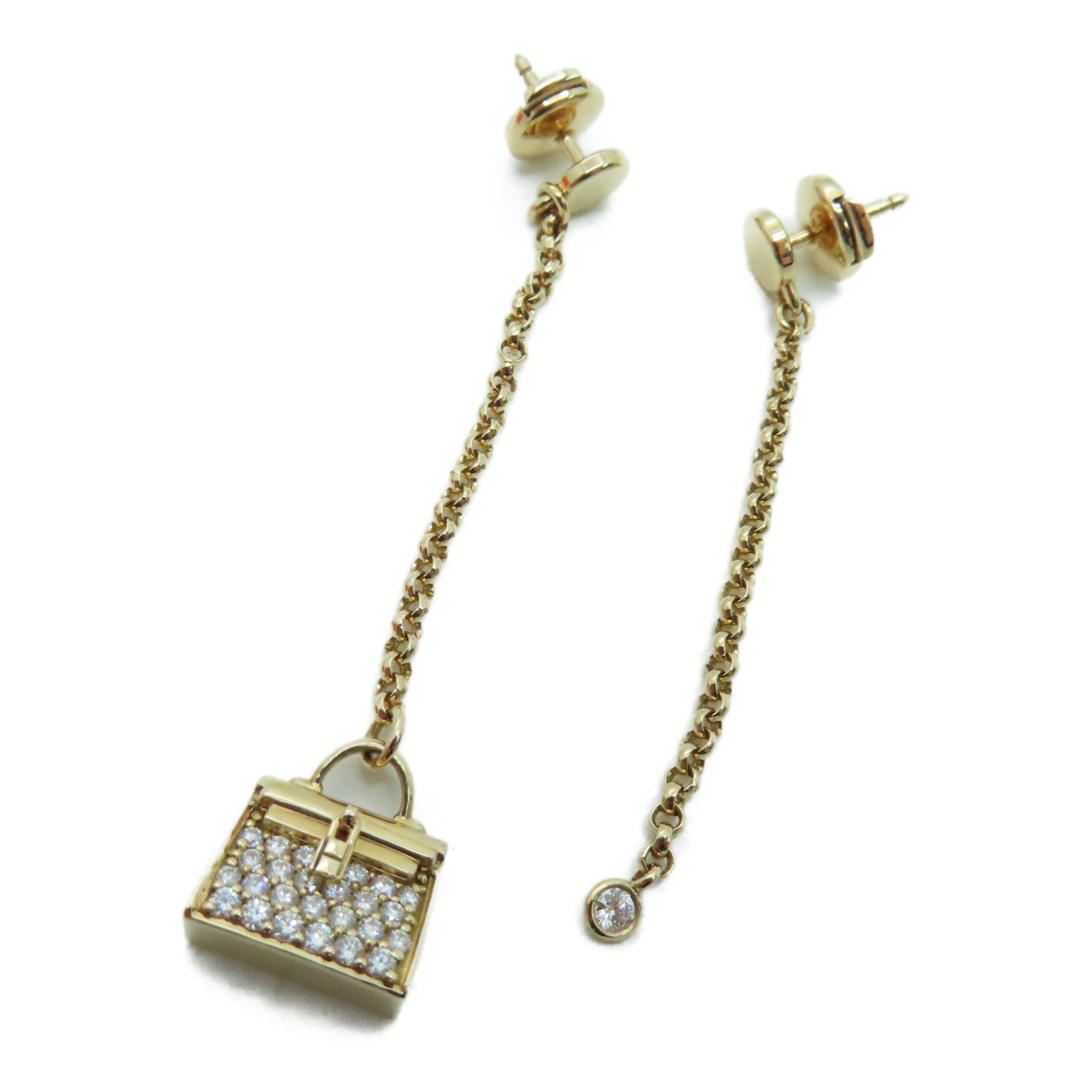 HERMES 18K玫瑰金Hermes Orellies Chaine Amulet耳环