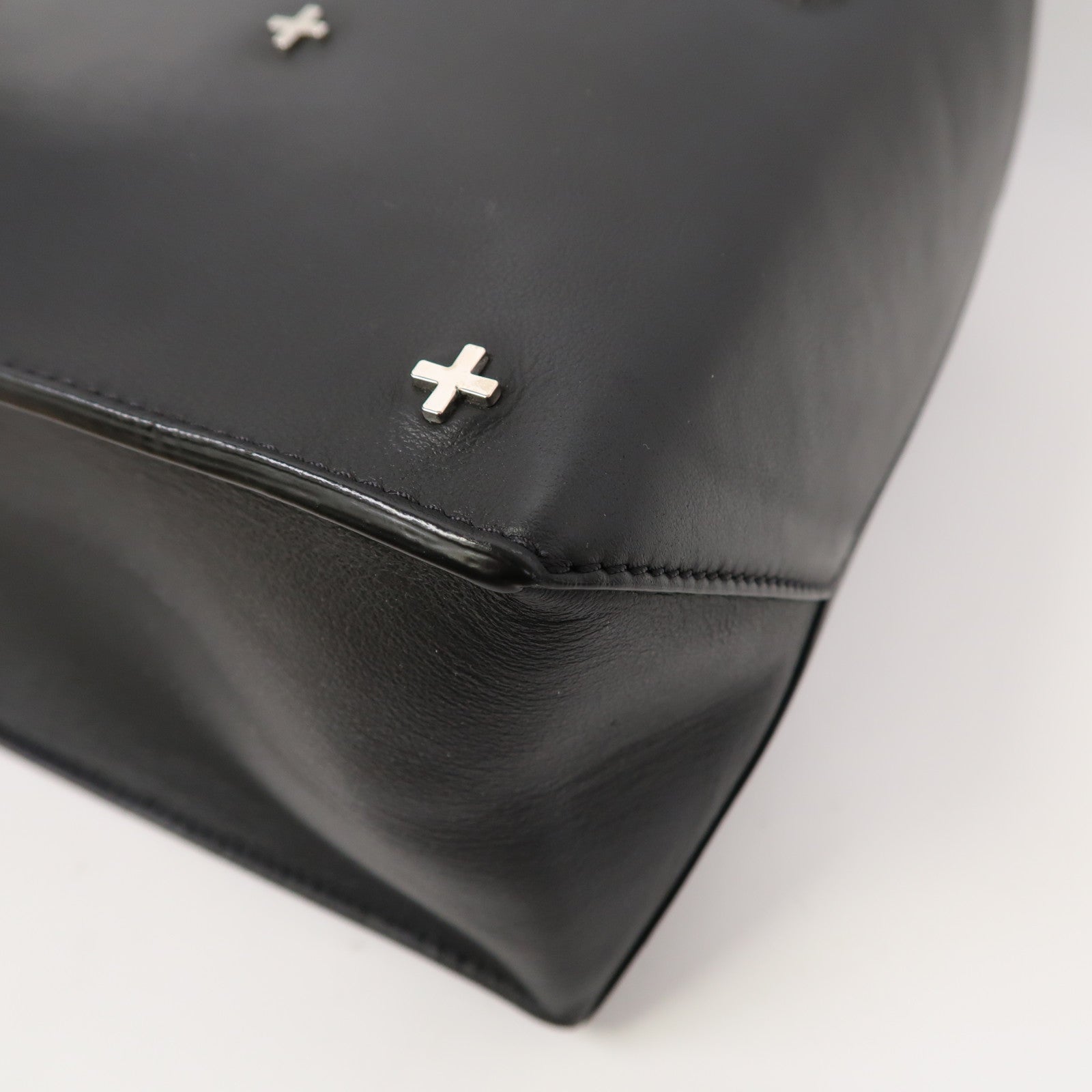 GIVENCHY 牛皮皮革2 Way Shoulder銀扣手挽肩背兩用袋黑色