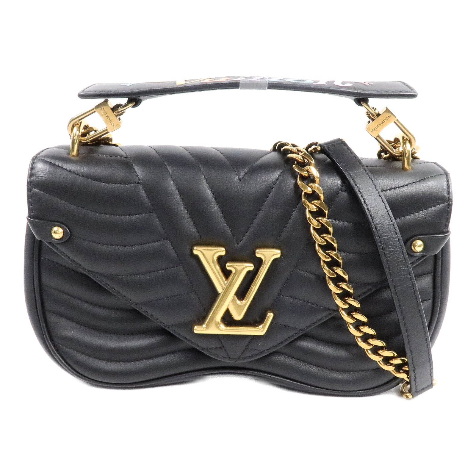 LOUIS VUITTON 牛皮皮革New Wave Chain MM肩背袋