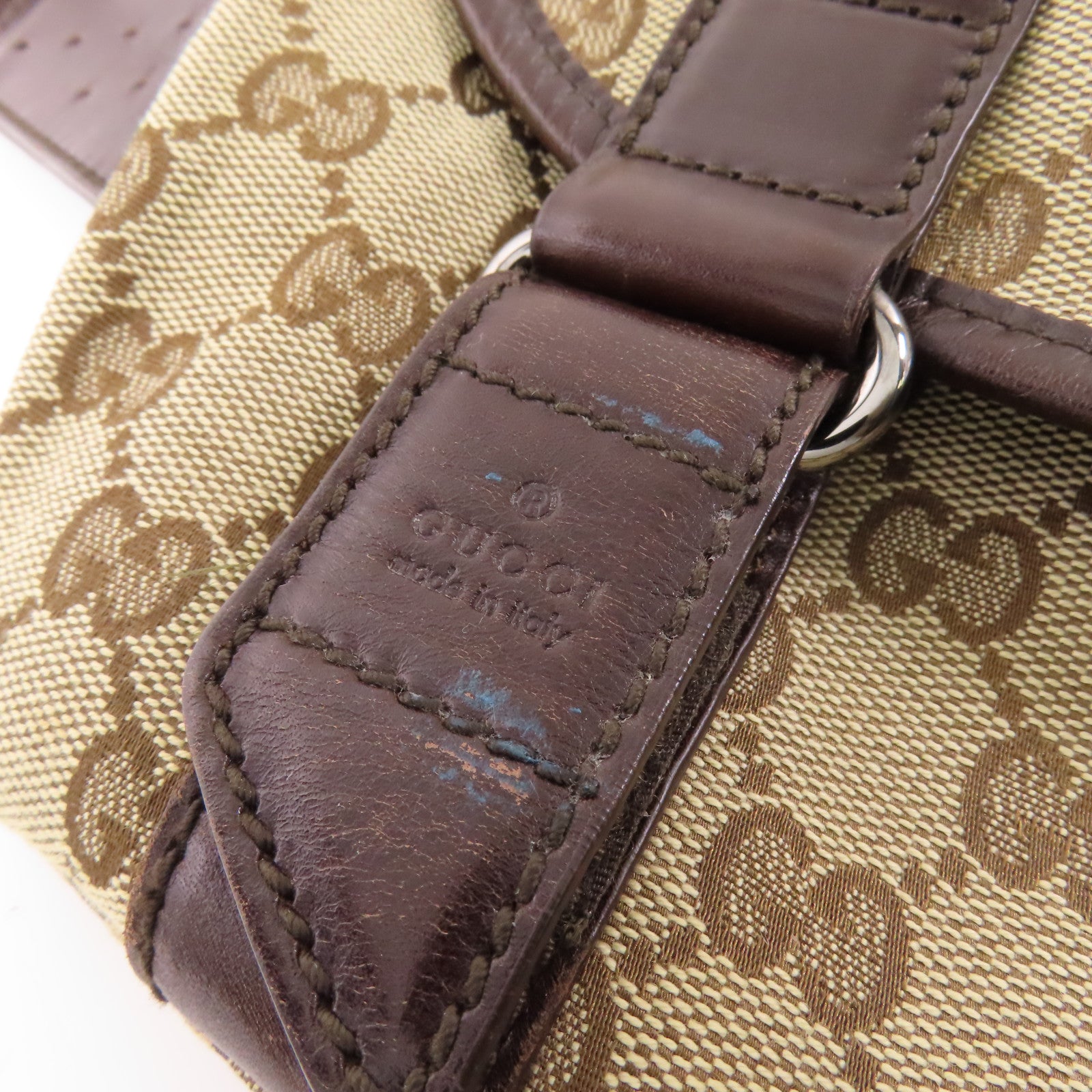 GUCCI 帆布Waist Bag銀扣腰包