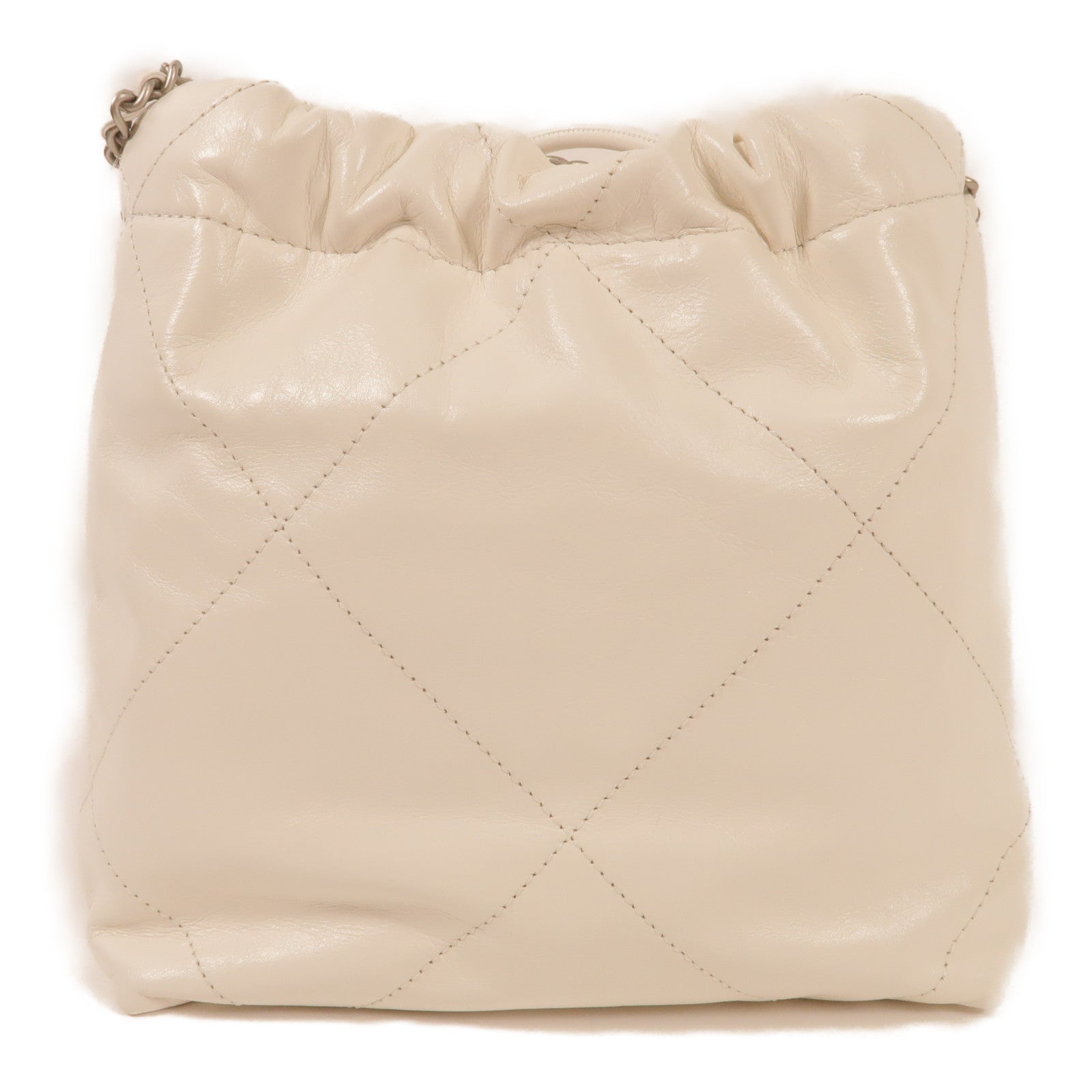 CHANEL 牛皮皮革Mini 22銀扣鏈帶肩背袋