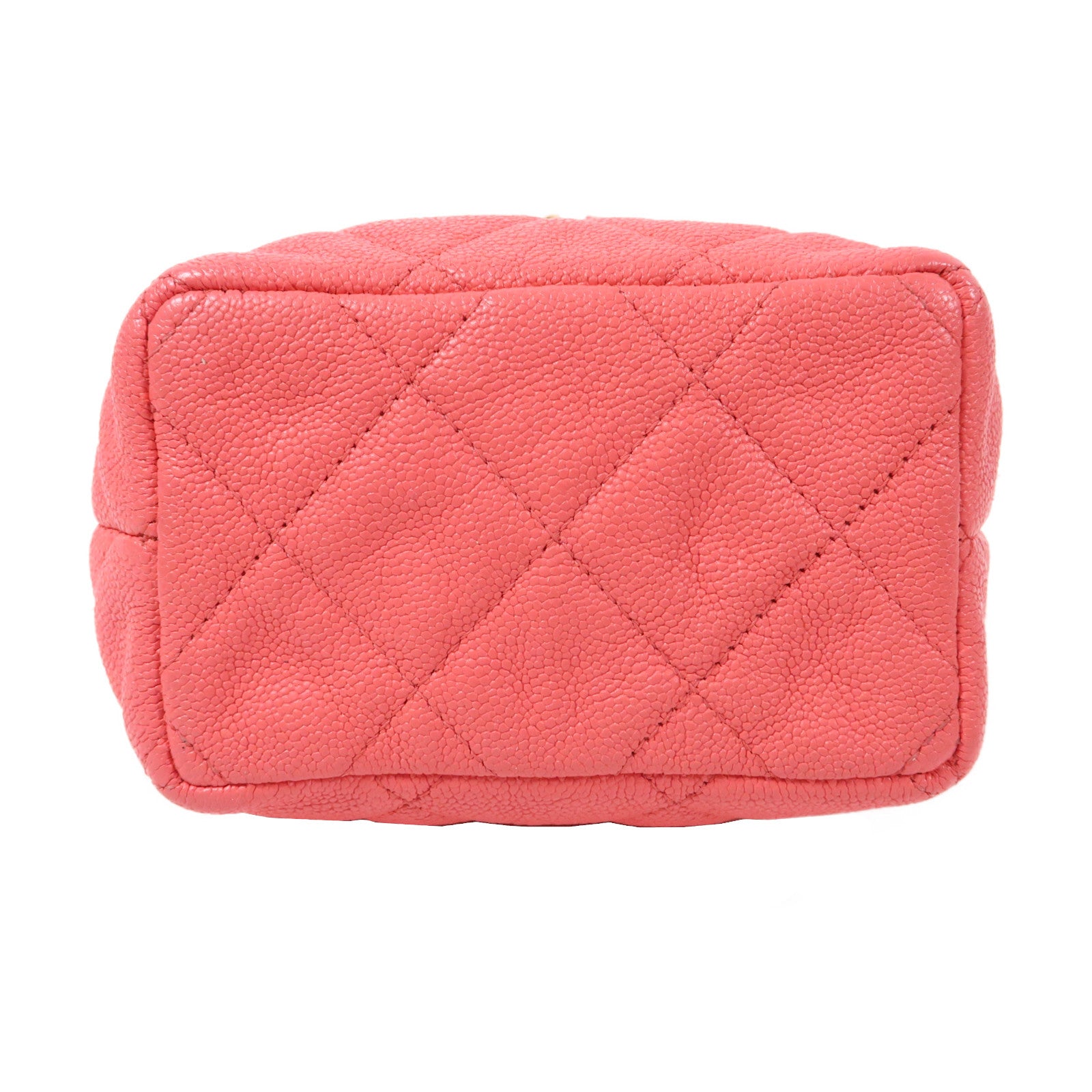 CHANEL 菱格Caviar皮革2Way Shoulder金扣手挽肩背兩用袋粉紅色