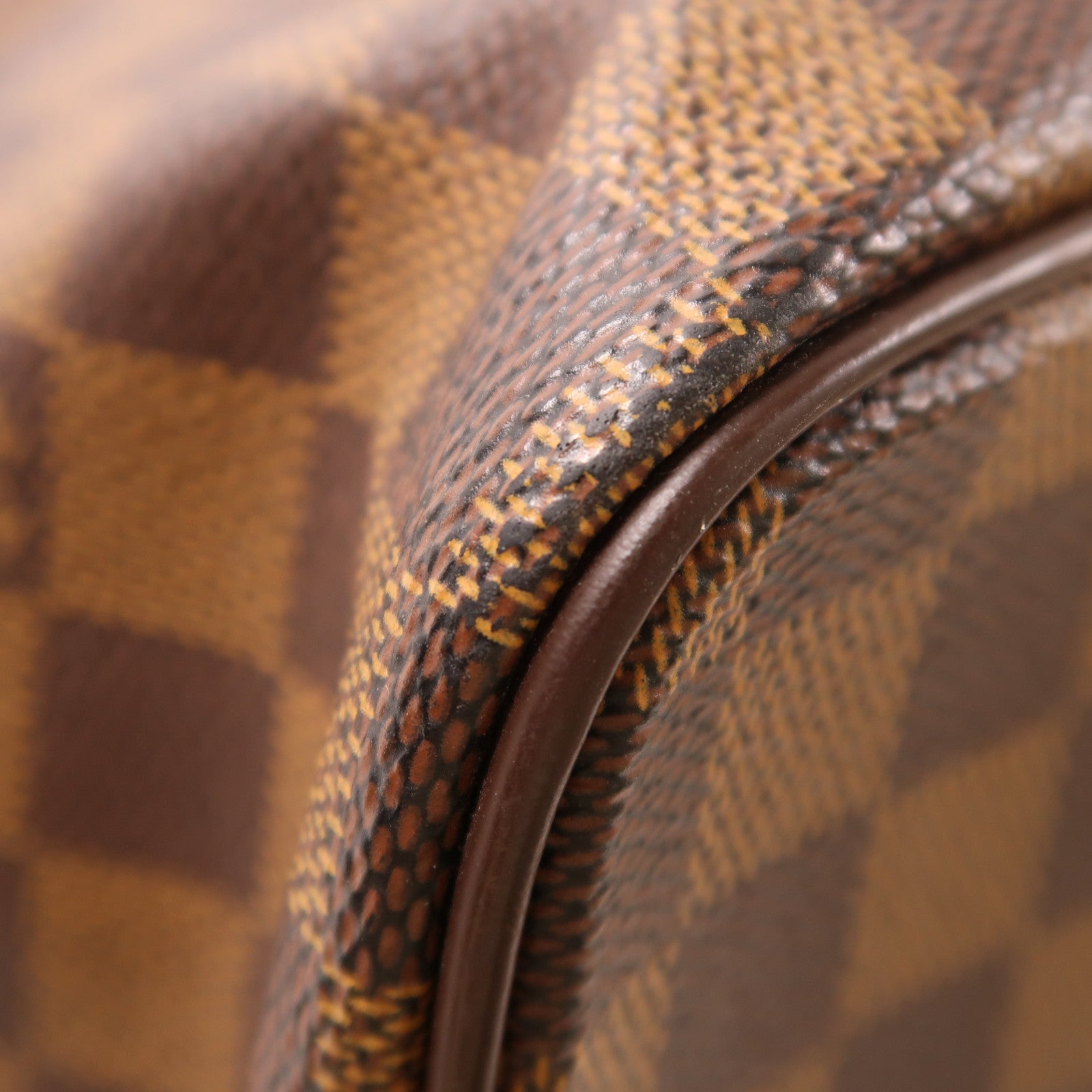 LOUIS VUITTON Damier Saleya MM金扣肩背袋/手挽袋棕色