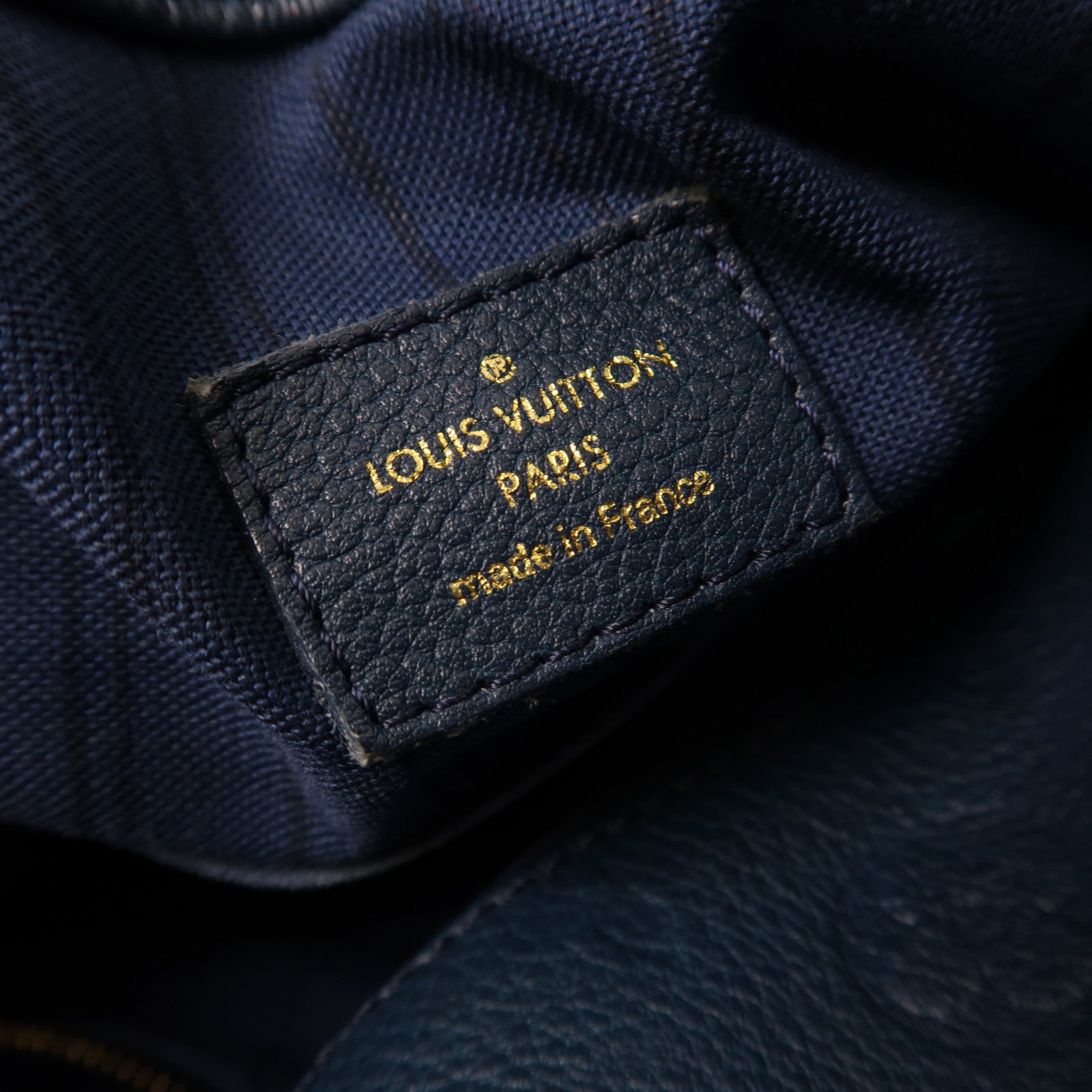 LOUIS VUITTON Monogram Empreinte Artsy MM金扣手挽袋藍色