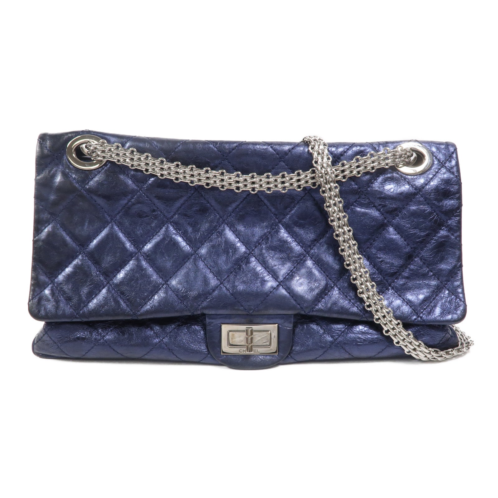 CHANEL 牛皮皮革2.55 Maxi鏈帶肩背袋