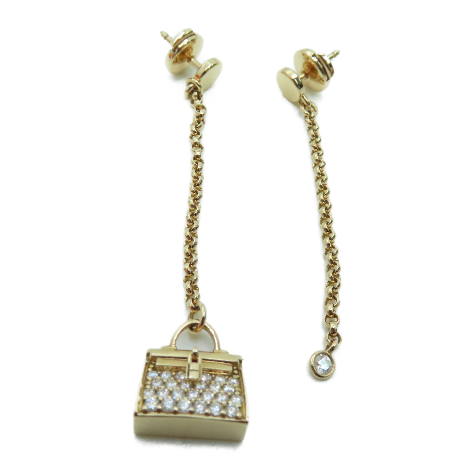 HERMES 18K玫瑰金Hermes Orellies Chaine Amulet耳环