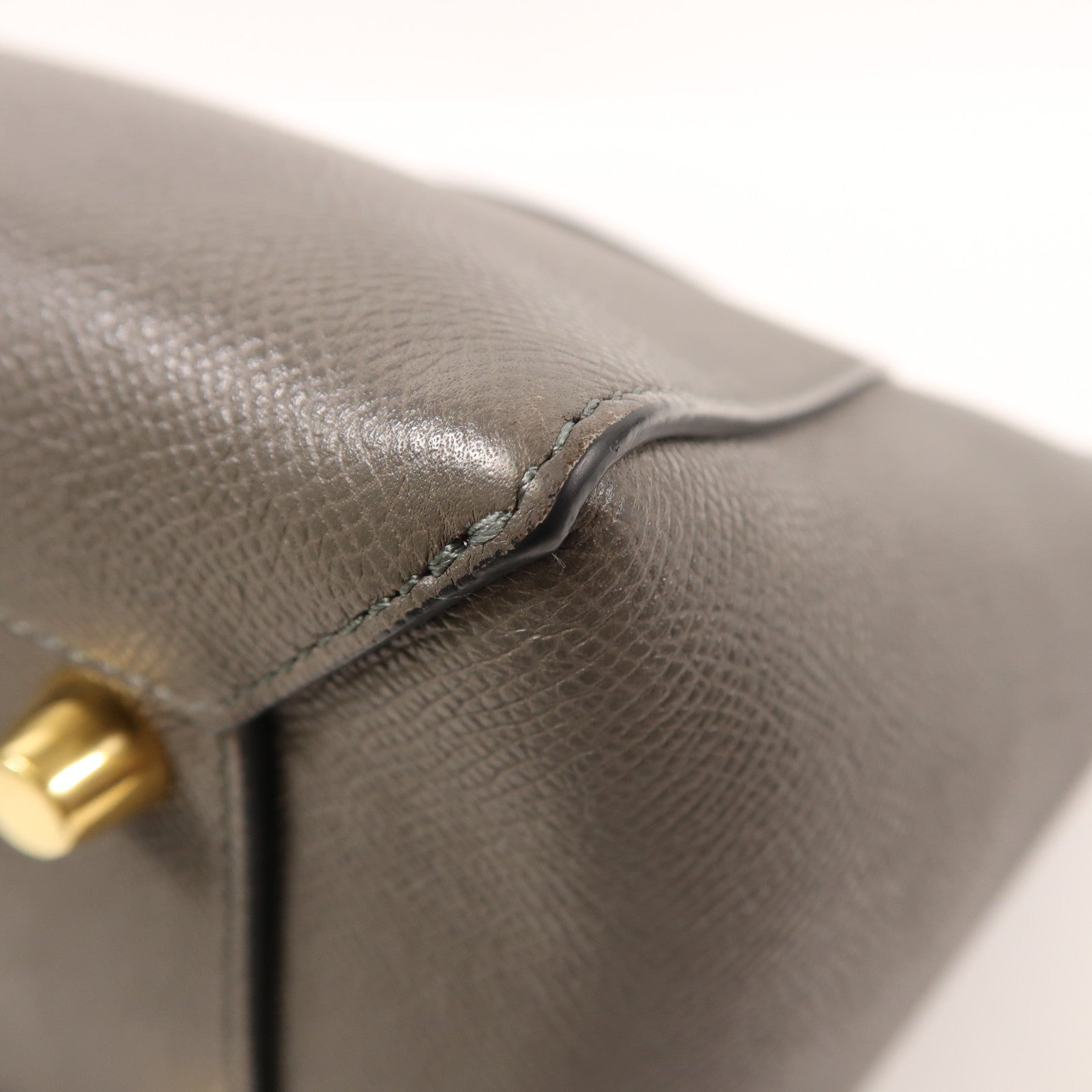 CELINE GHW Belt Bag 2 Way Shoulder Bag Handbag FAT1221 Calfskin Leather Gray