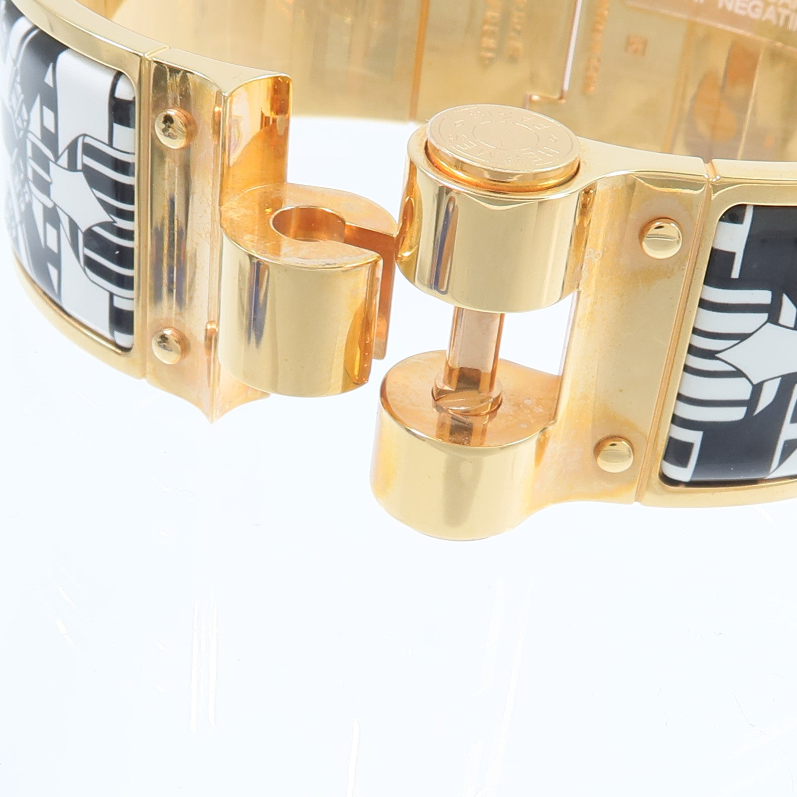 HERMES 金屬/琺瑯Charniere Wide Bangle手鐲