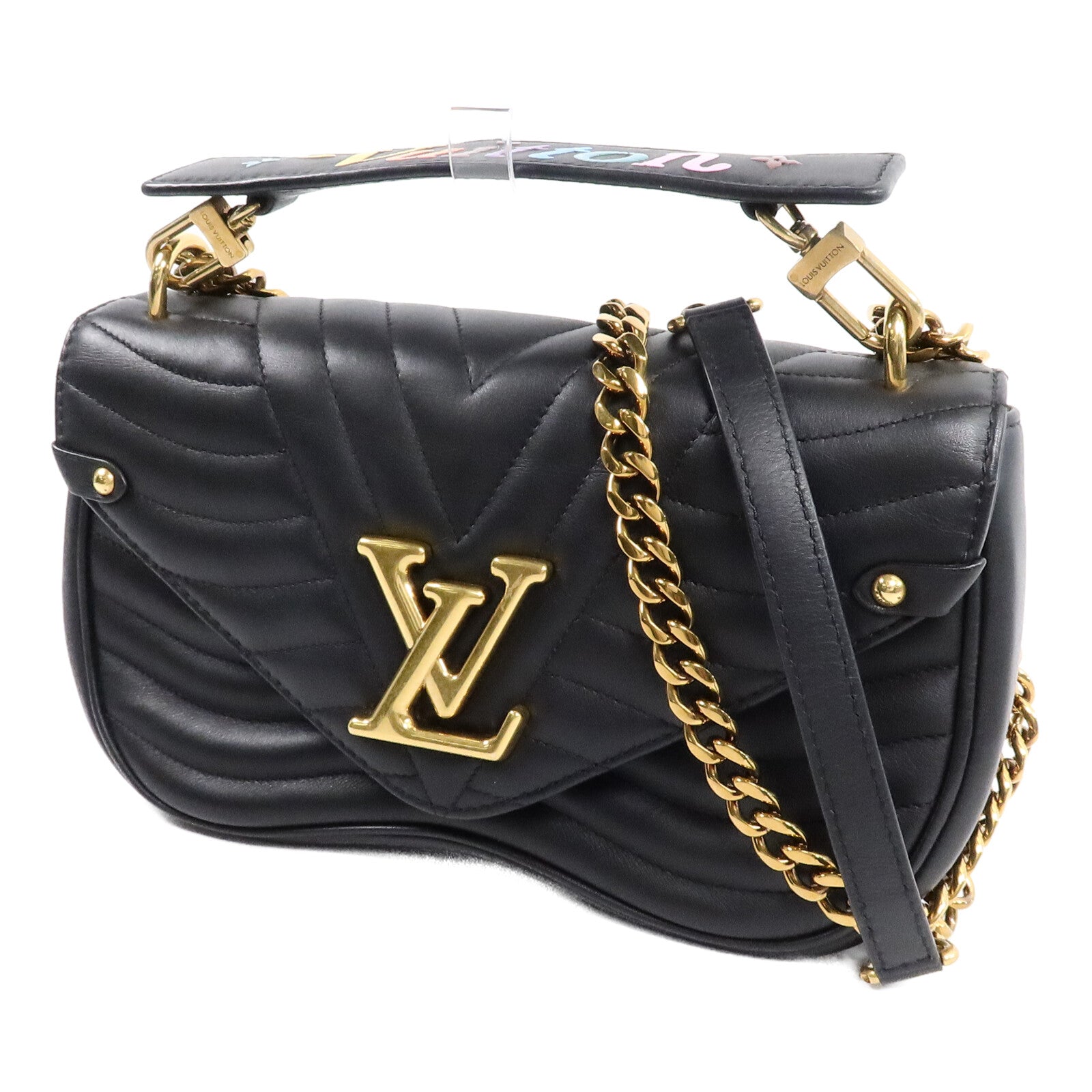 LOUIS VUITTON 牛皮皮革New Wave Chain MM肩背袋