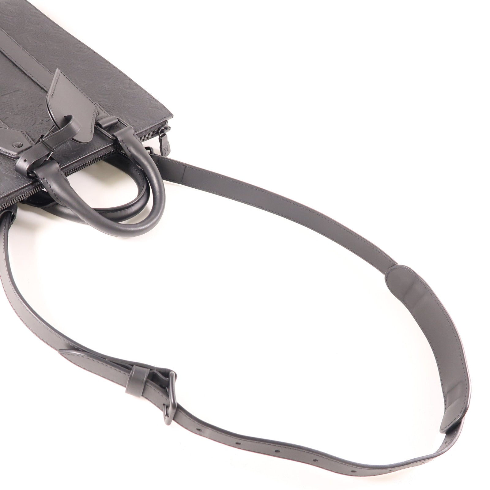 LOUIS VUITTON Taurillon皮革Sac Plat Cross手挽肩背兩用袋黑色