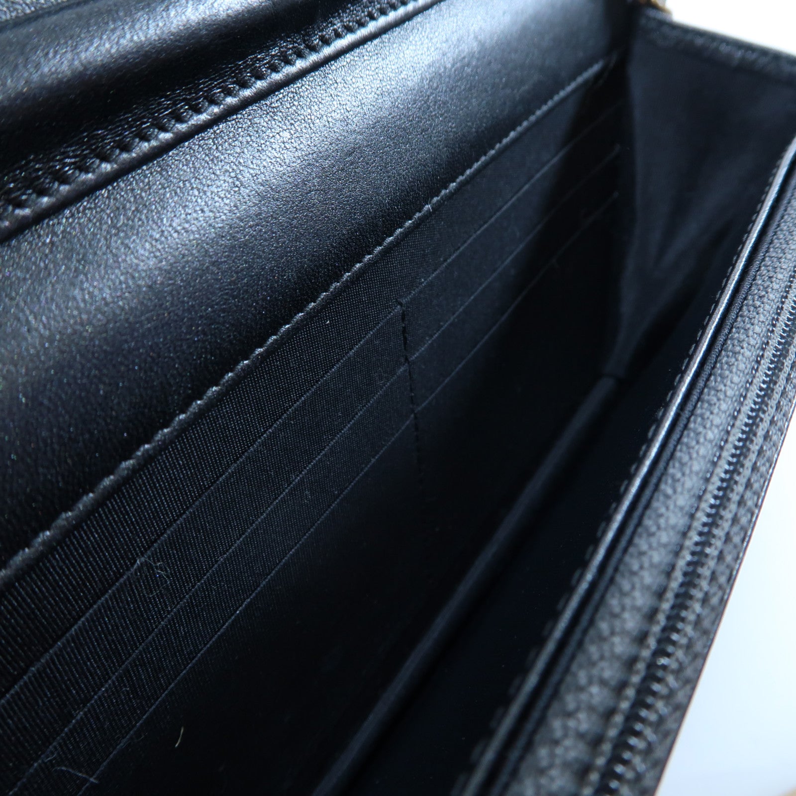 CHANEL 【激減優惠】菱格牛皮皮革Wallet On Chain金扣鏈帶肩背袋黑色
