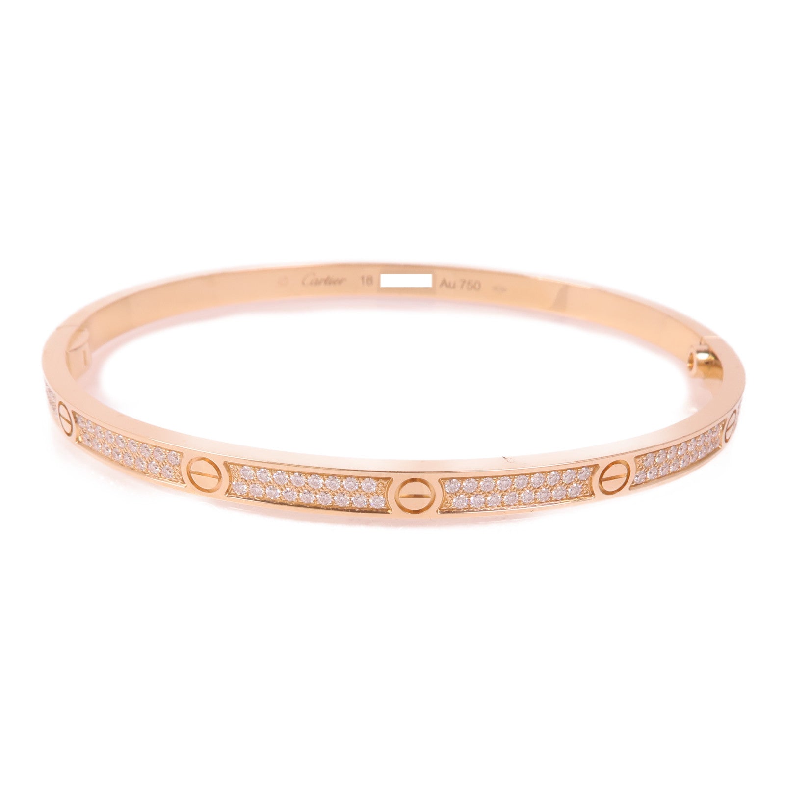 CARTIER 18K玫瑰金Love Bracelet Diamonds鑽石手鐲Cartier#18
