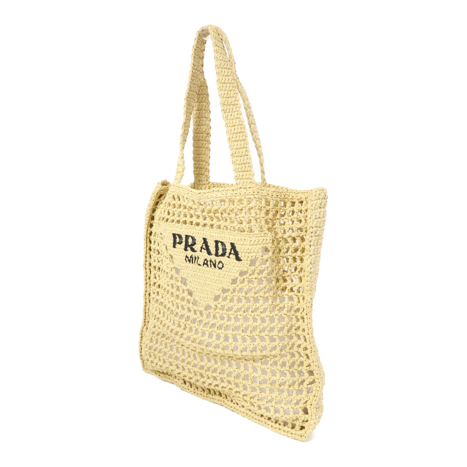 PRADA 酒椰Raffia Tote Bag肩背袋米色