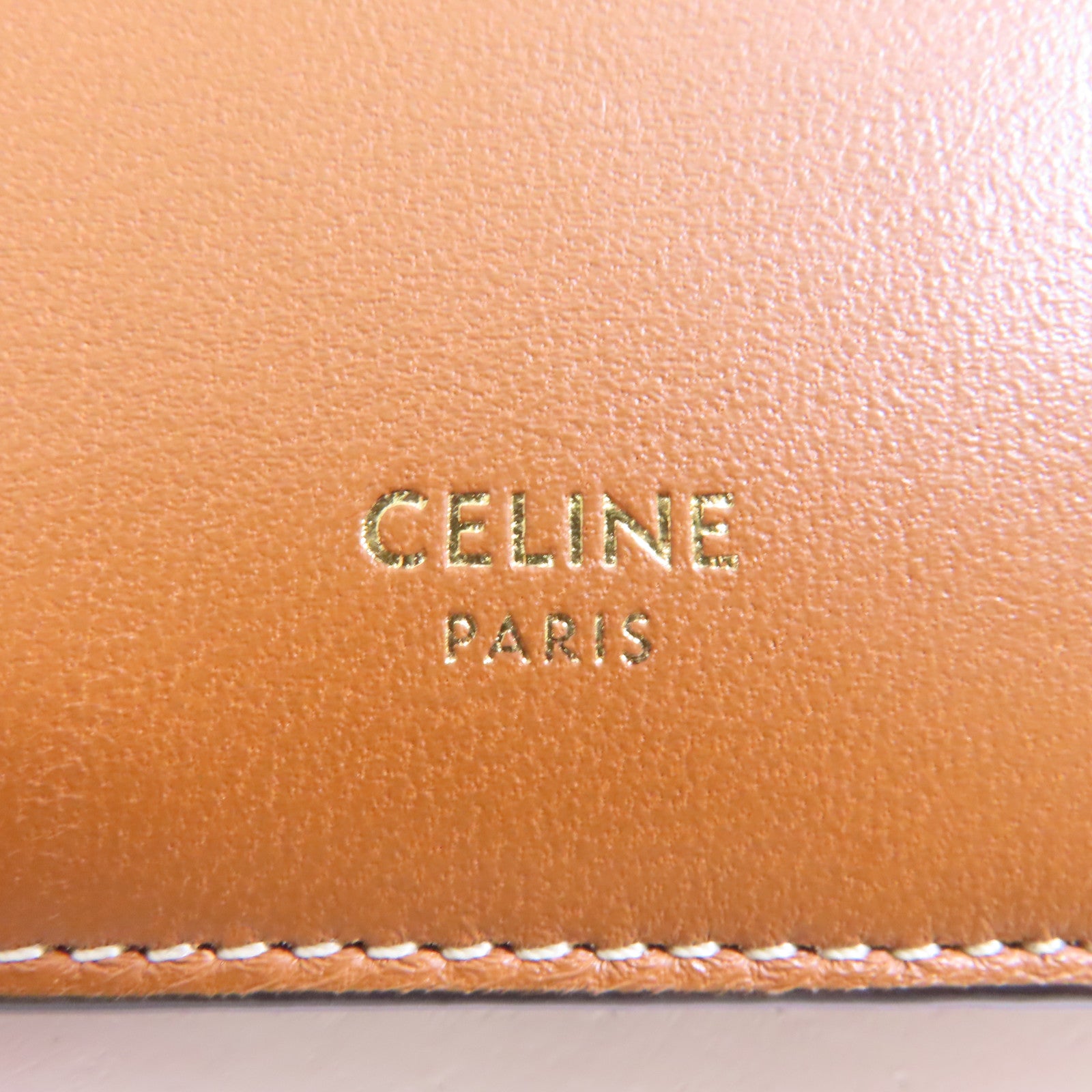 CELINE 塗層帆布Card Case金扣卡片套黑色/棕色