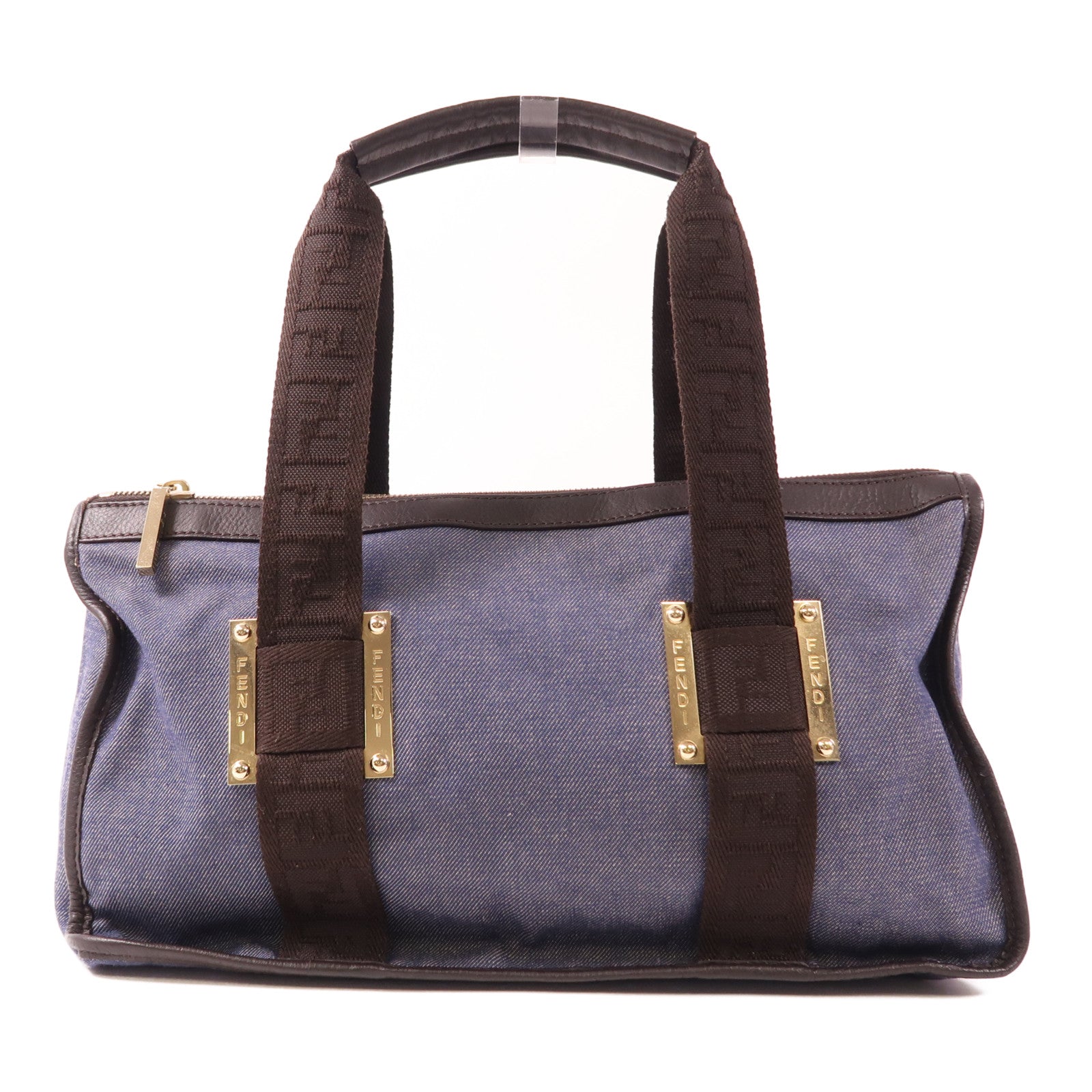 FENDI 牛仔布Hand Bag金扣手挽袋