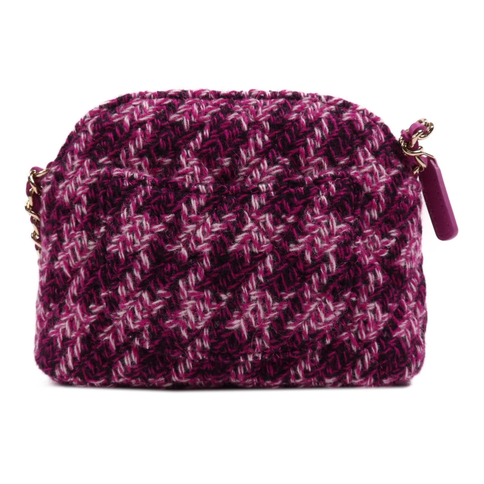 CHANEL 斜紋軟呢Mini Chain Bag金扣鏈帶肩背袋