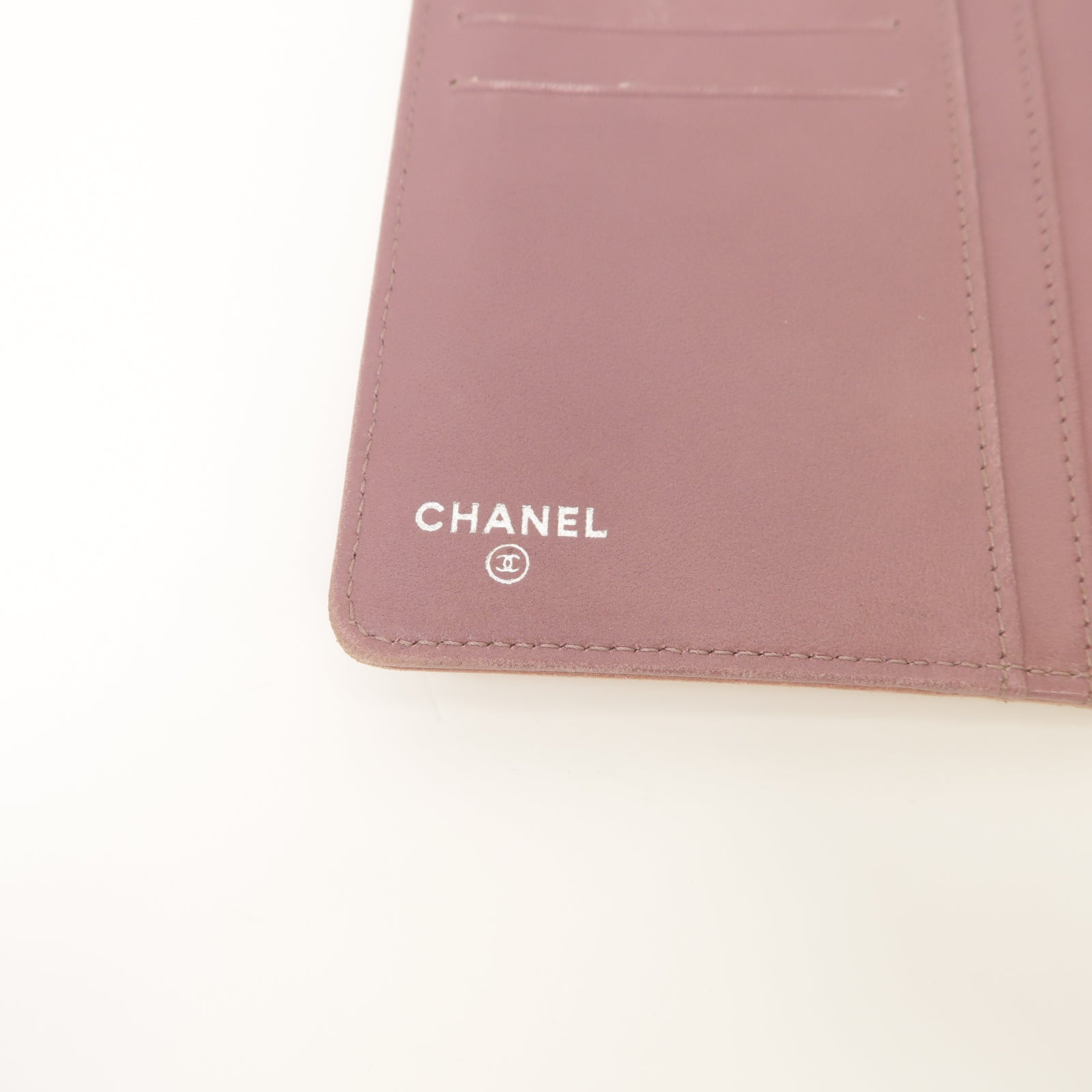 CHANEL 【激減優惠】羊皮皮革Long Wallet銀扣長錢包粉紅色