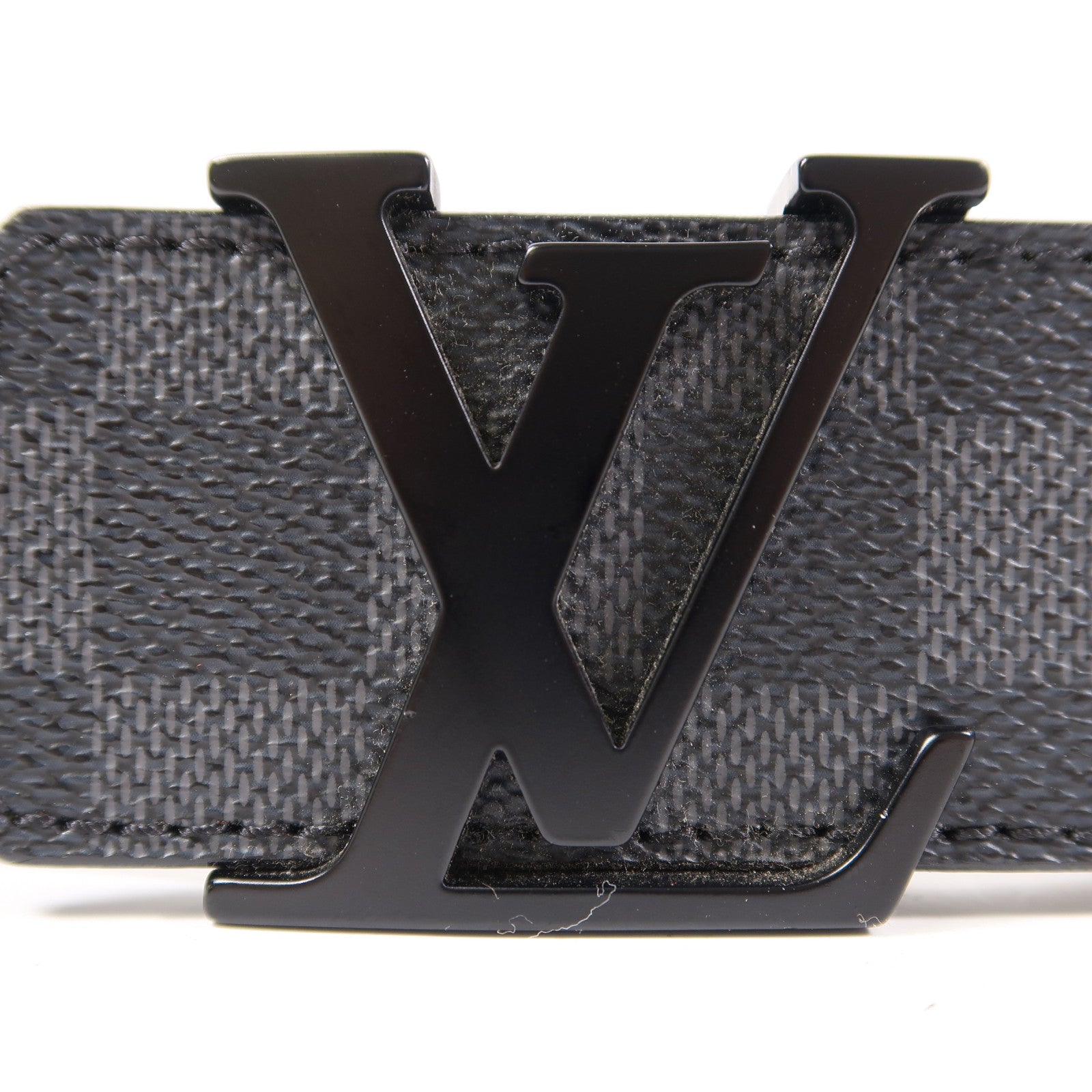 LOUIS VUITTON Damier Graphite Belt 90cm皮帶黑色/灰色