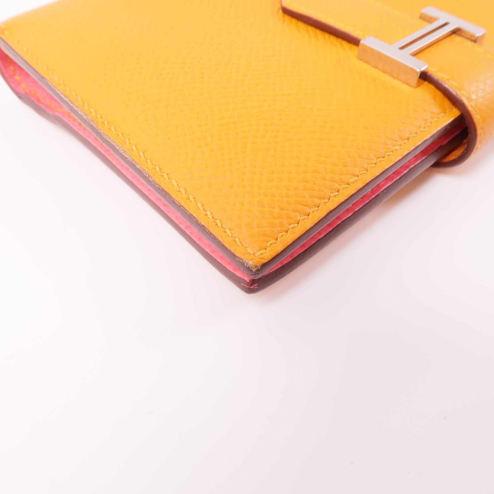HERMES PHW Bearn Wallet Epsom Leather Orange