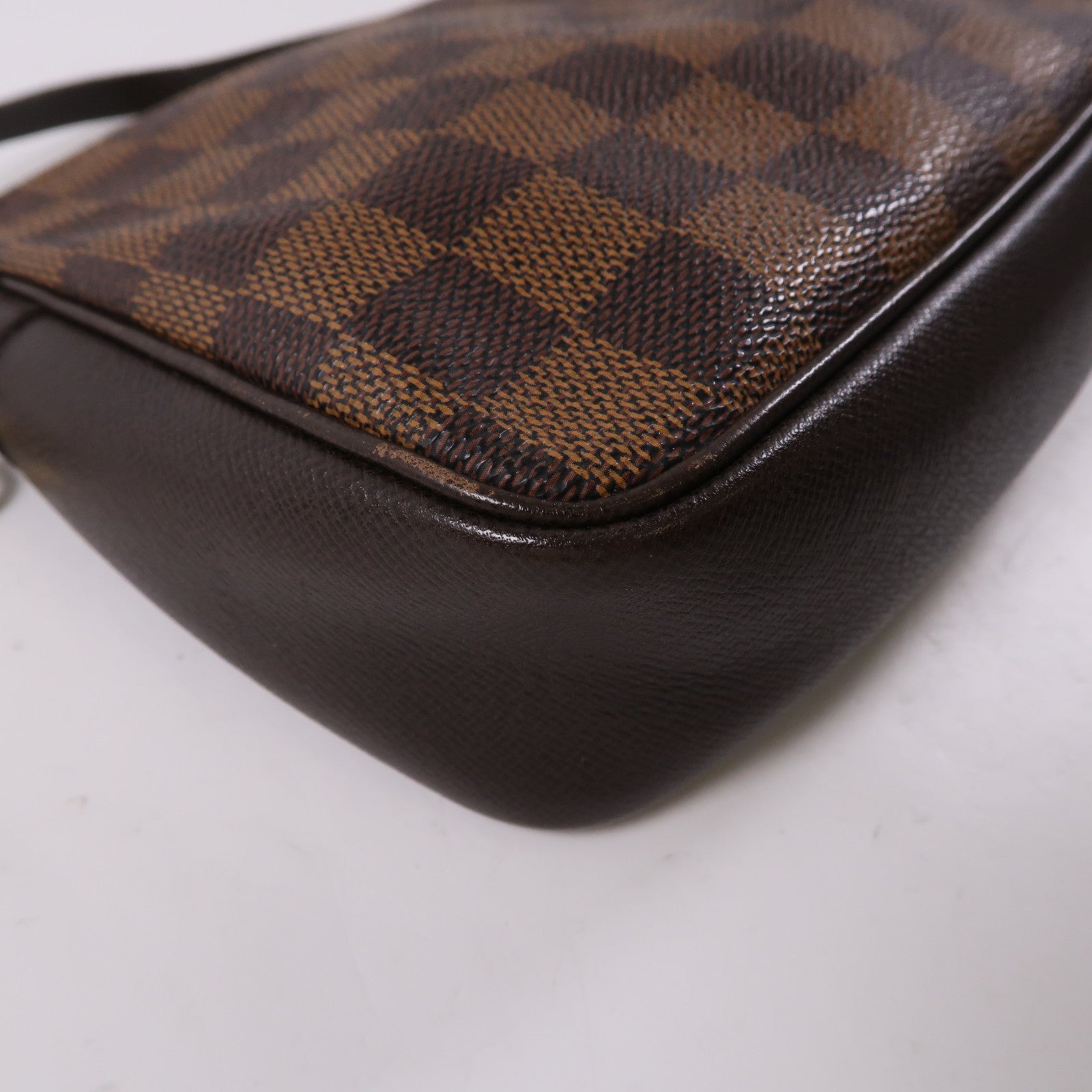 LOUIS VUITTON Damier Trousse Makeup Pouch金扣手挽袋啡色